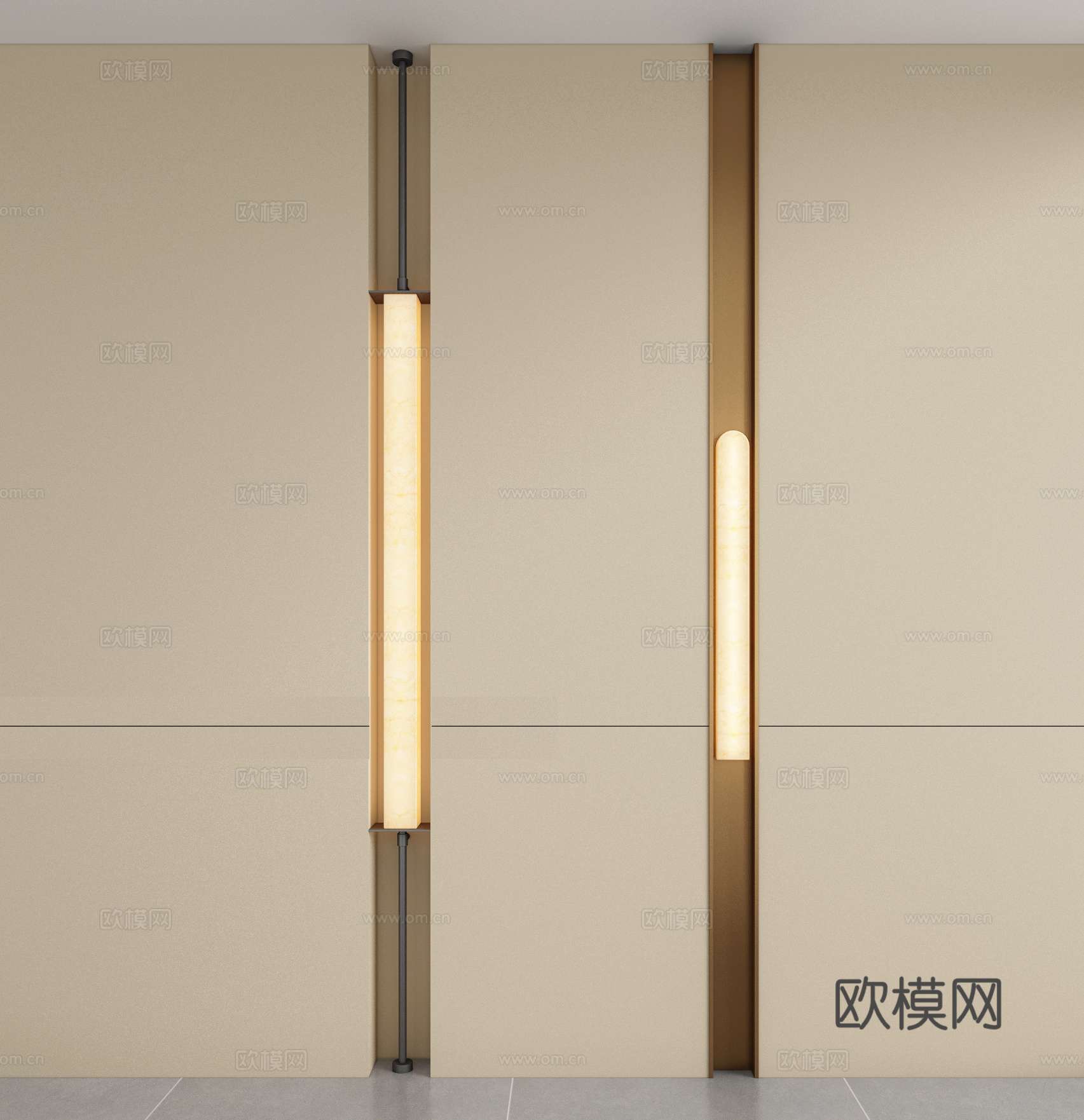 现代金属壁灯 墙面壁灯 嵌入式壁灯 长条壁灯 客厅壁灯3d模型下载