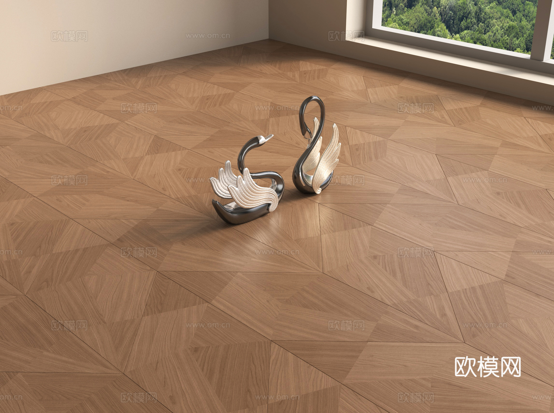 现代木地板 拼花木地板su模型