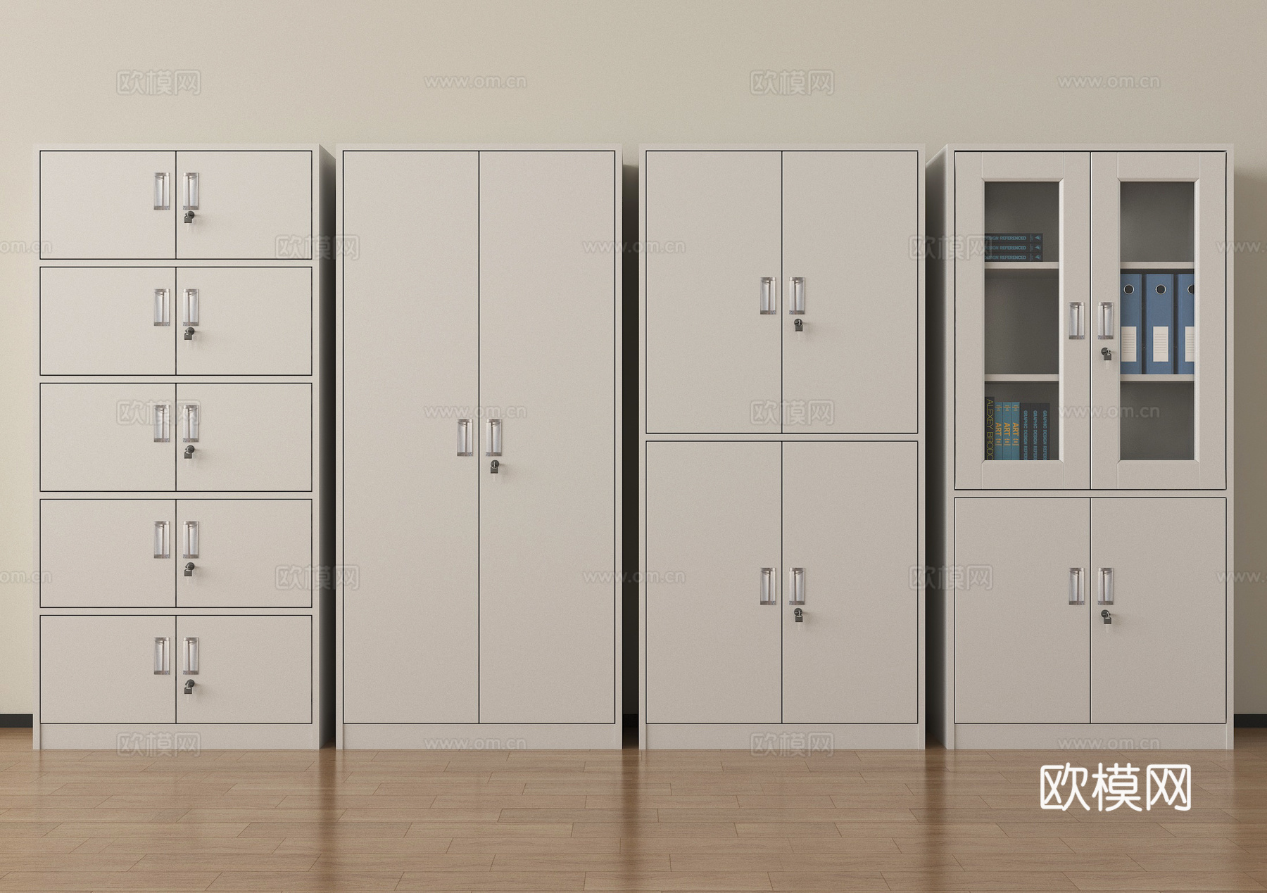 现代文件柜 档案柜 资料柜 铁皮柜su模型