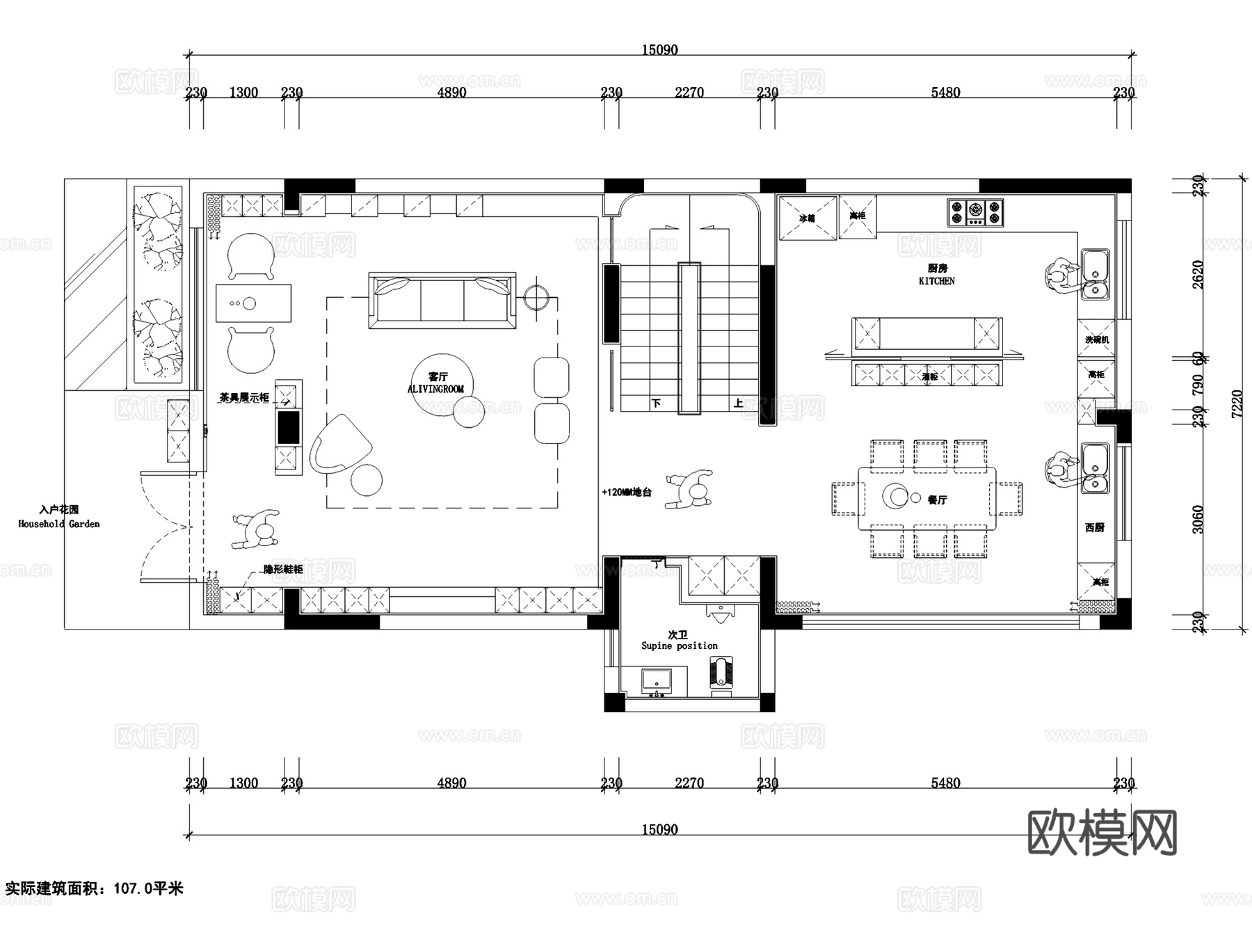 遂宁大院轻奢三层别墅室内家装CAD施工图整套cad施工图