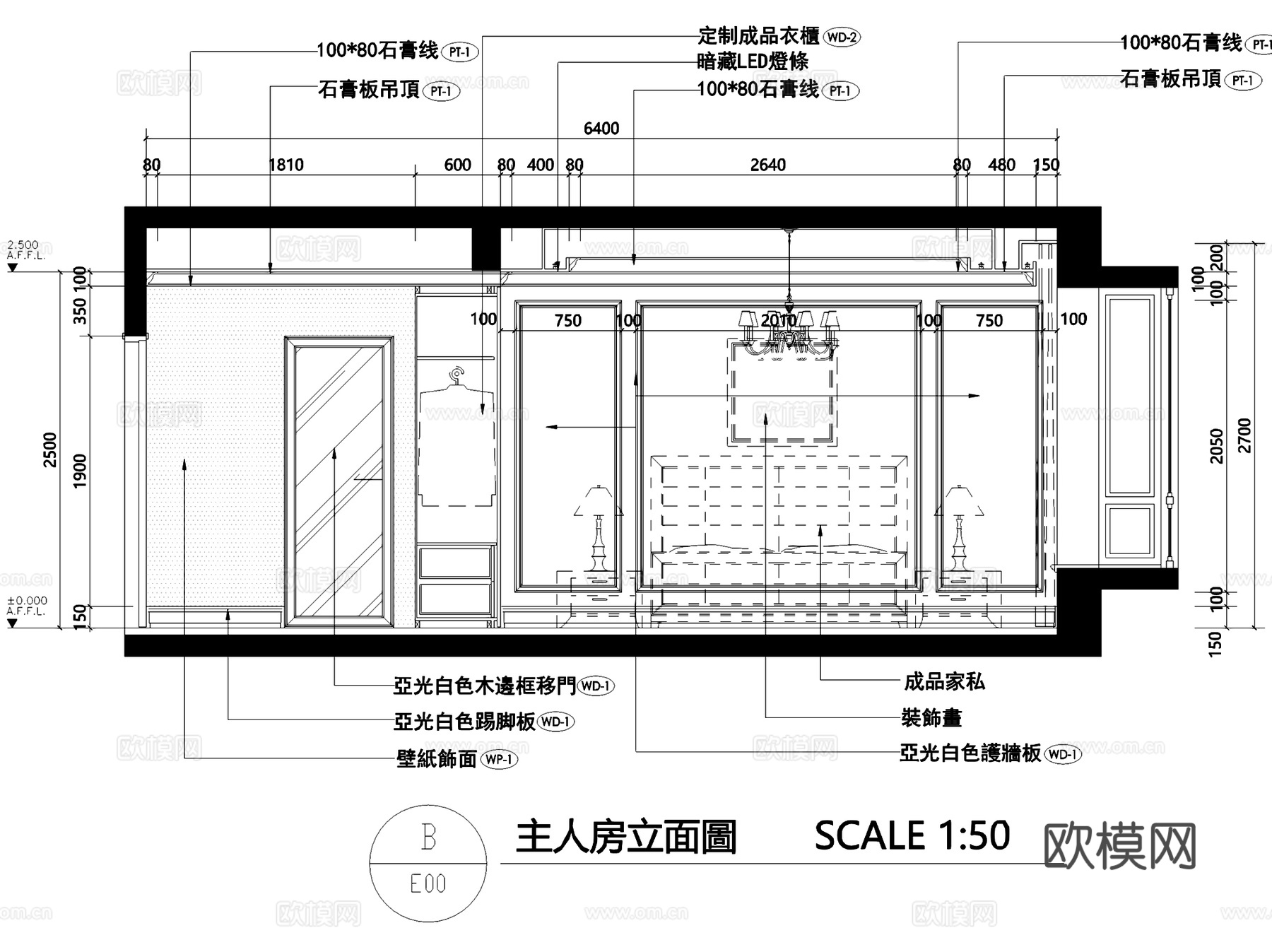 上海私宅现代简约清新室内家装立面装饰CAD施工图cad施工图
