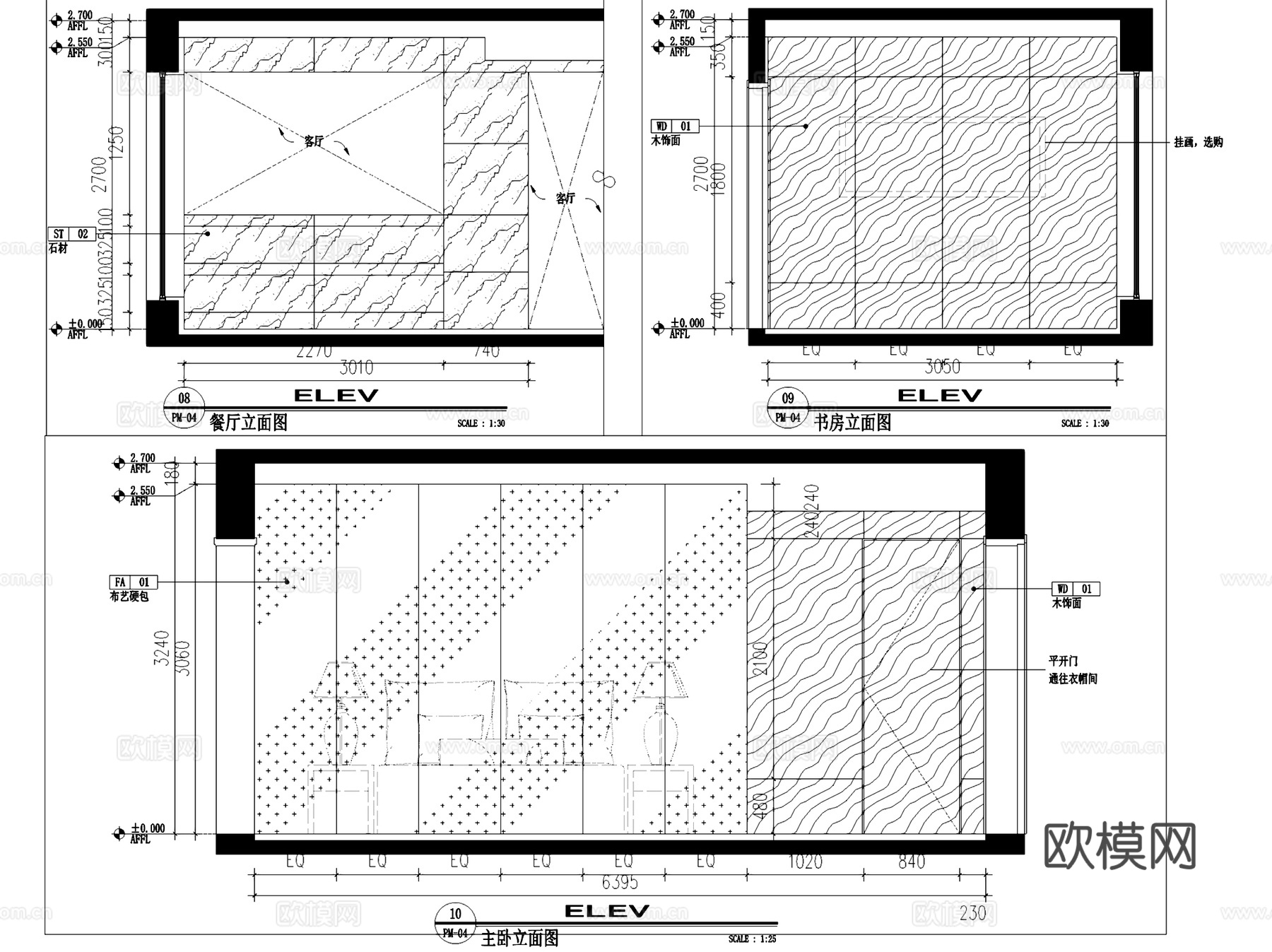 香槟水岸18#501四室两厅两卫室内家装CAD施工图cad施工图