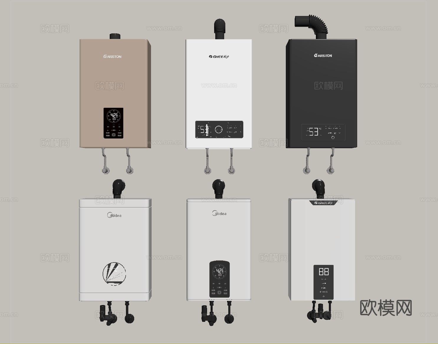 现代热水器 燃气热水器su模型
