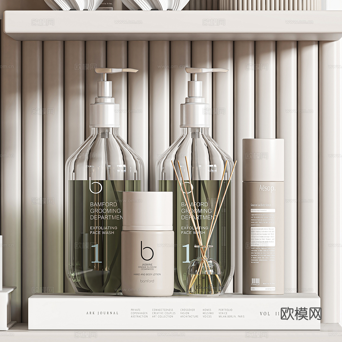 现代奶油风饰品摆件组合3d模型下载（渲染图2）