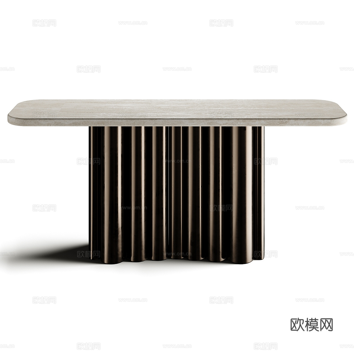 现代意式轻奢大理石端景台 玄关桌3d模型下载（渲染图5）