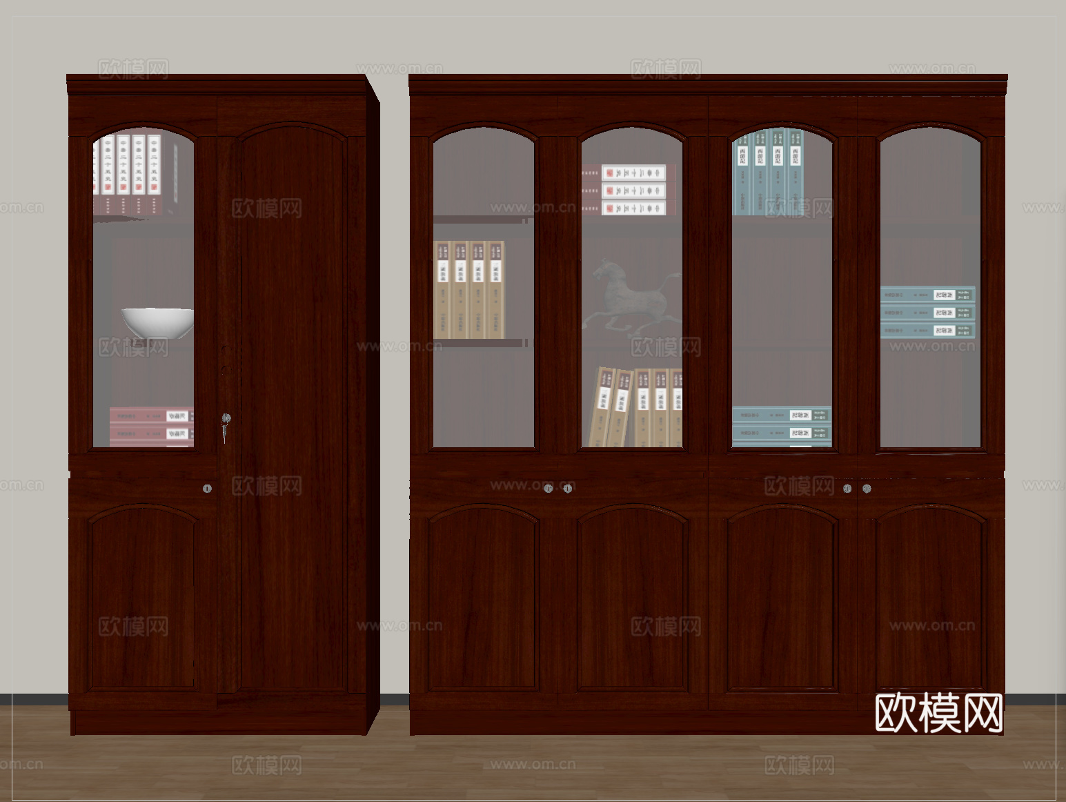 现代文件柜 档案柜 资料柜 实木文件柜su模型