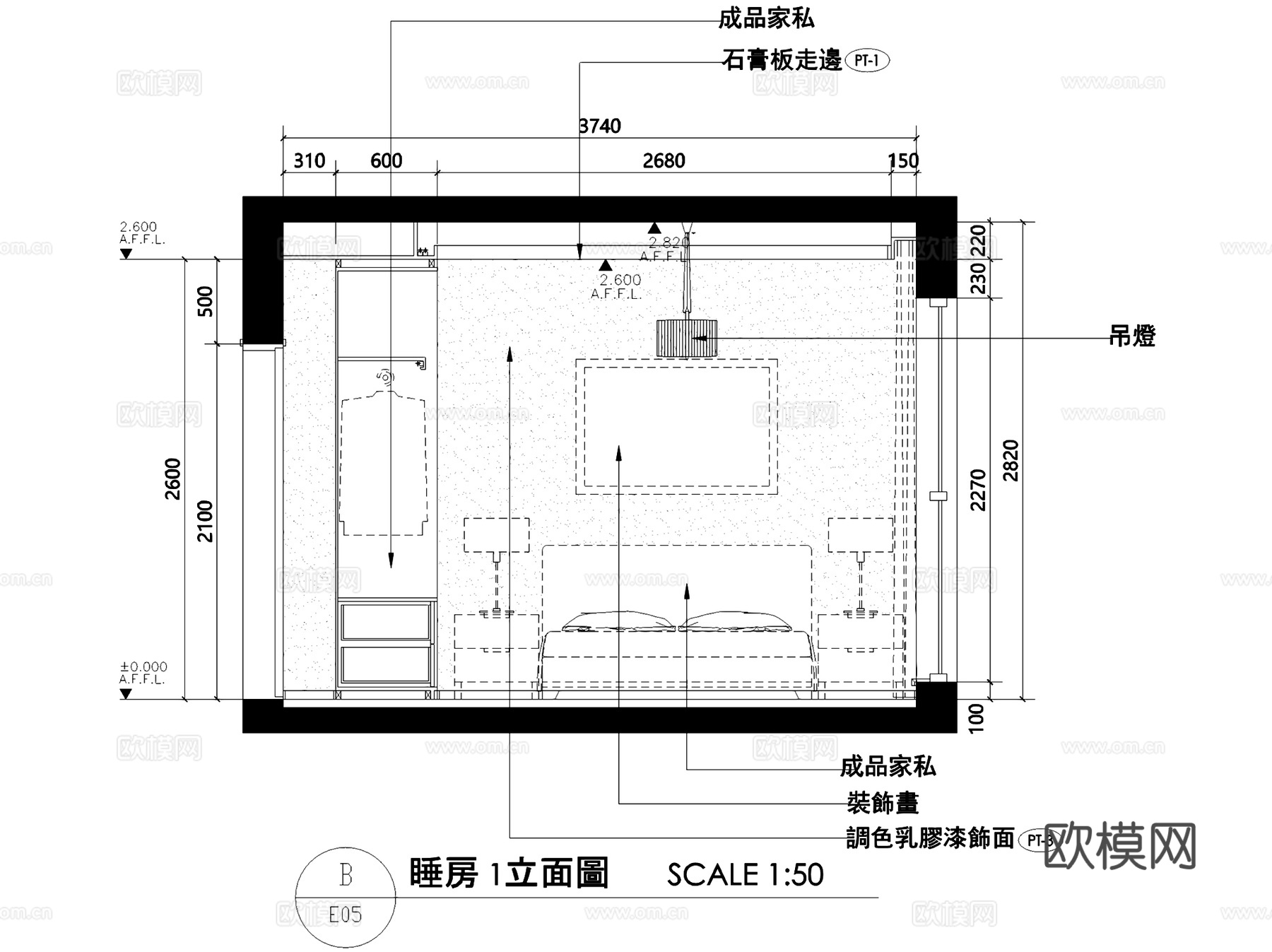 现代简约四室两厅两卫私宅室内家装CAD施工图cad施工图