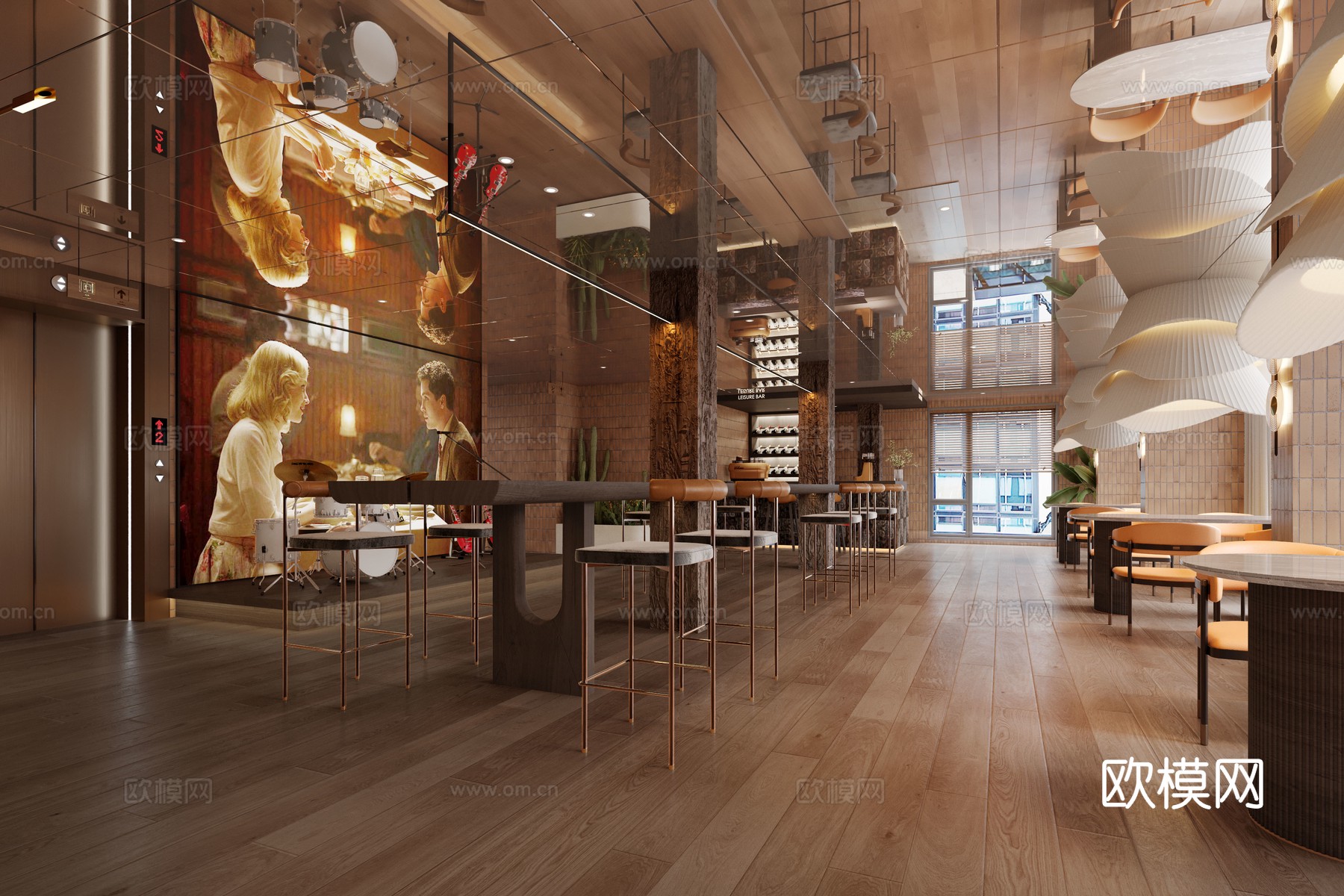 音乐餐厅3d模型下载（渲染图1）