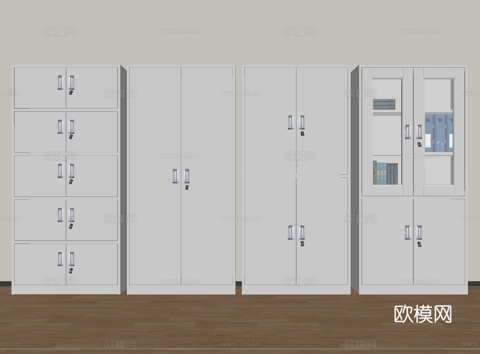 现代文件柜 档案柜 资料柜 铁皮柜su模型