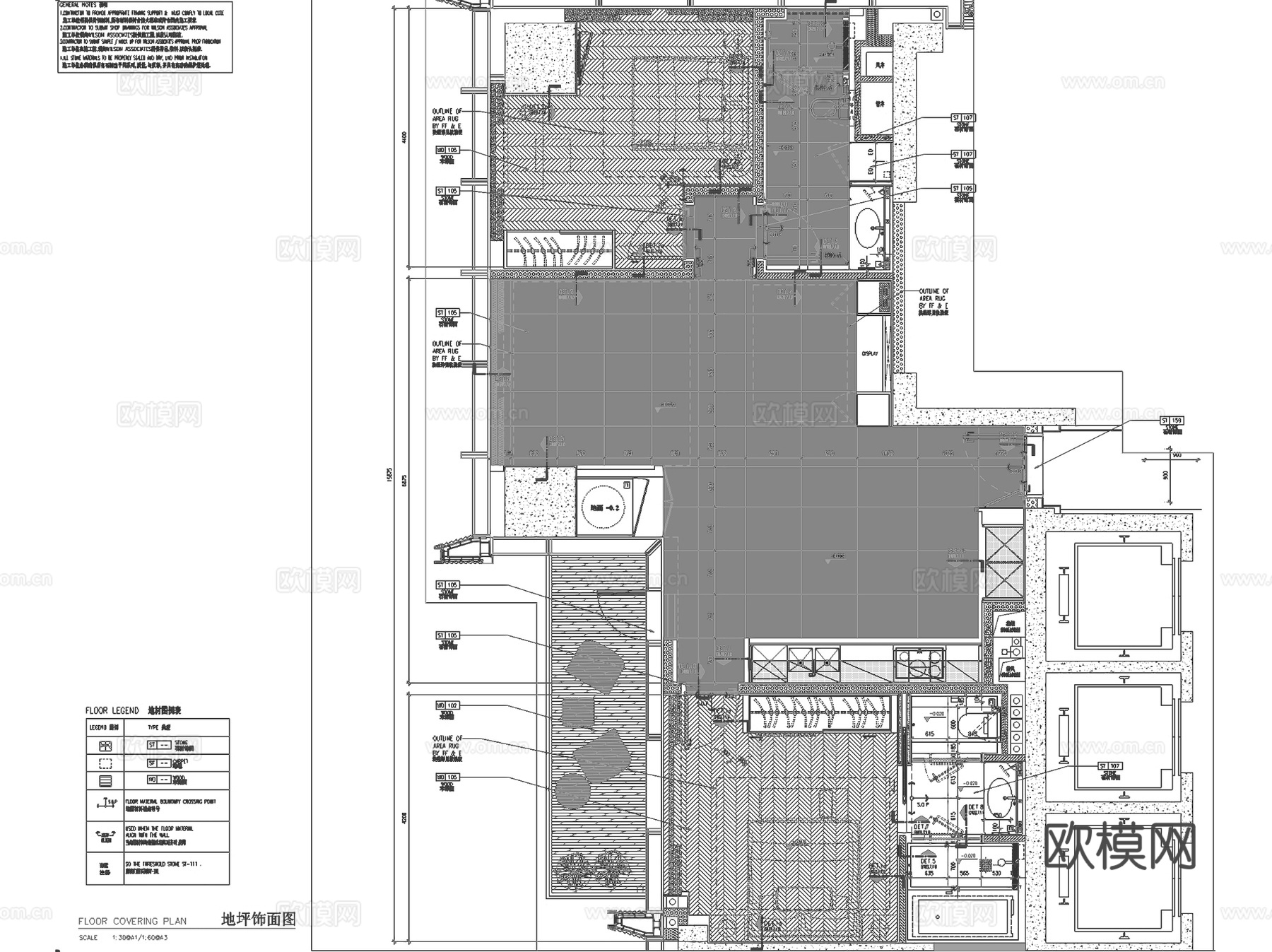 深圳华润城T3公寓西塔标准层样板间B房型室内家装CAD施工图cad施工图