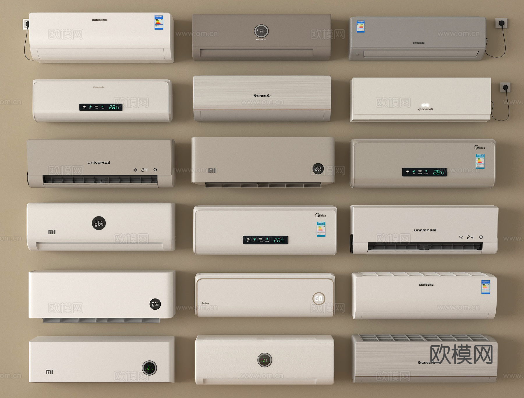 现代空调 壁挂式空调su模型