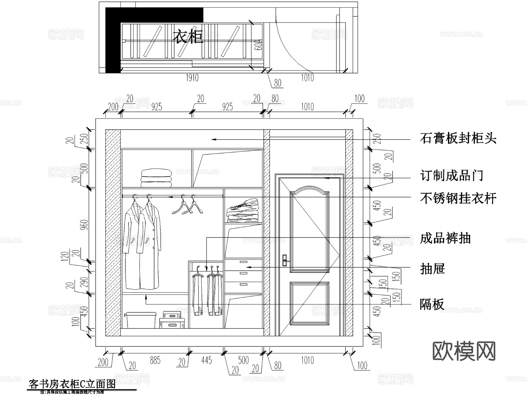 欧式三室两厅两卫私宅室内家装CAD施工图cad施工图