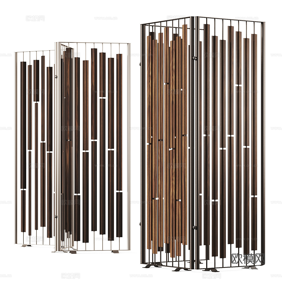 现代墙饰艺术金属屏风隔断3d模型下载（渲染图1）