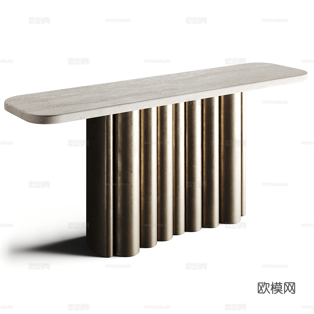 现代意式轻奢大理石端景台 玄关桌3d模型下载（渲染图3）