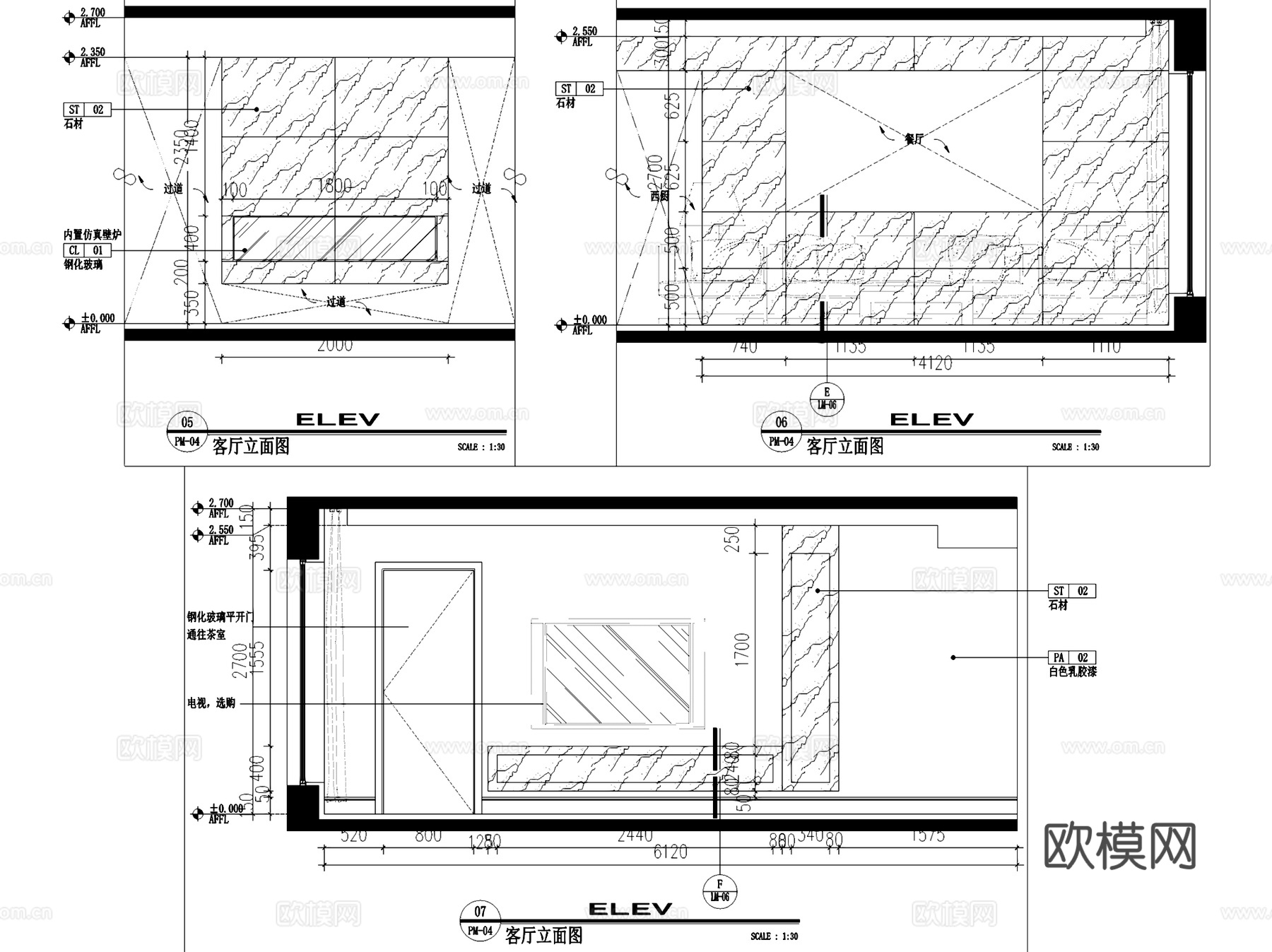 香槟水岸18#501四室两厅两卫室内家装CAD施工图cad施工图