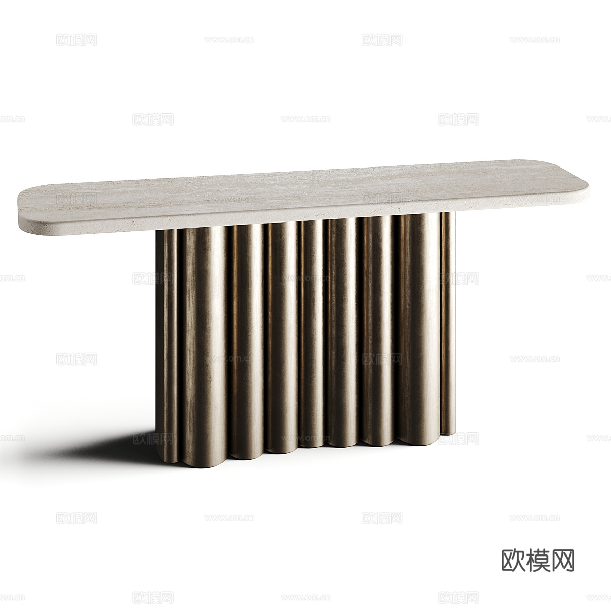 现代意式轻奢大理石端景台 玄关桌3d模型下载（渲染图4）