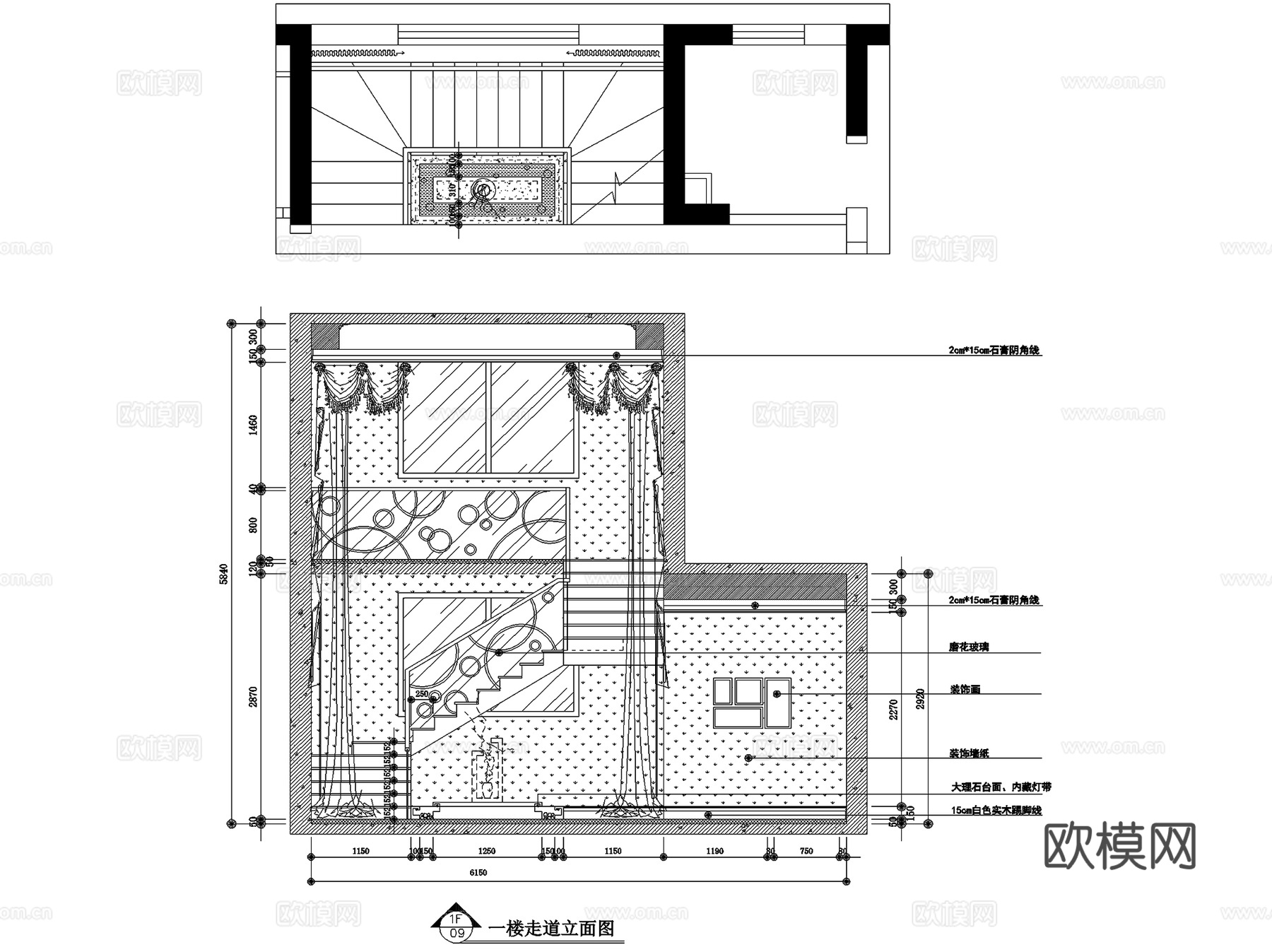 山西阳泉欧式跃层公寓四室两厅室内家装CAD施工图cad施工图