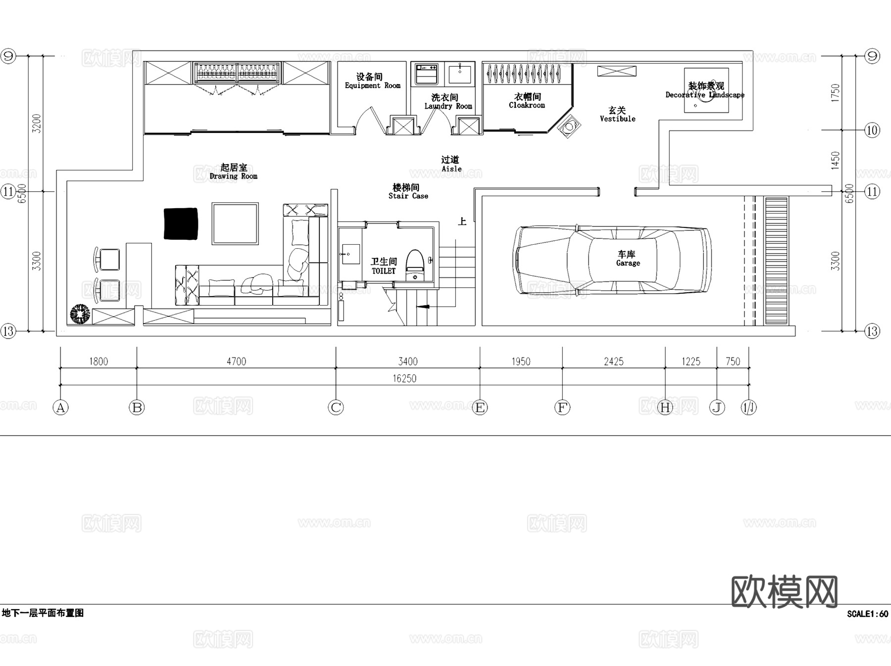 中加生态示范区枫博园三层别墅室内家装CAD施工图cad施工图