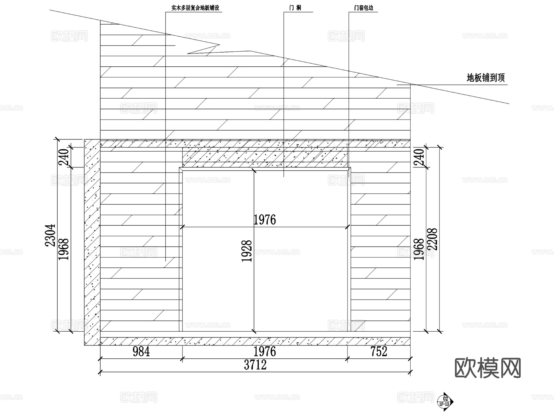 丽湾域43#402北欧风二层别墅室内家装CAD施工图cad施工图