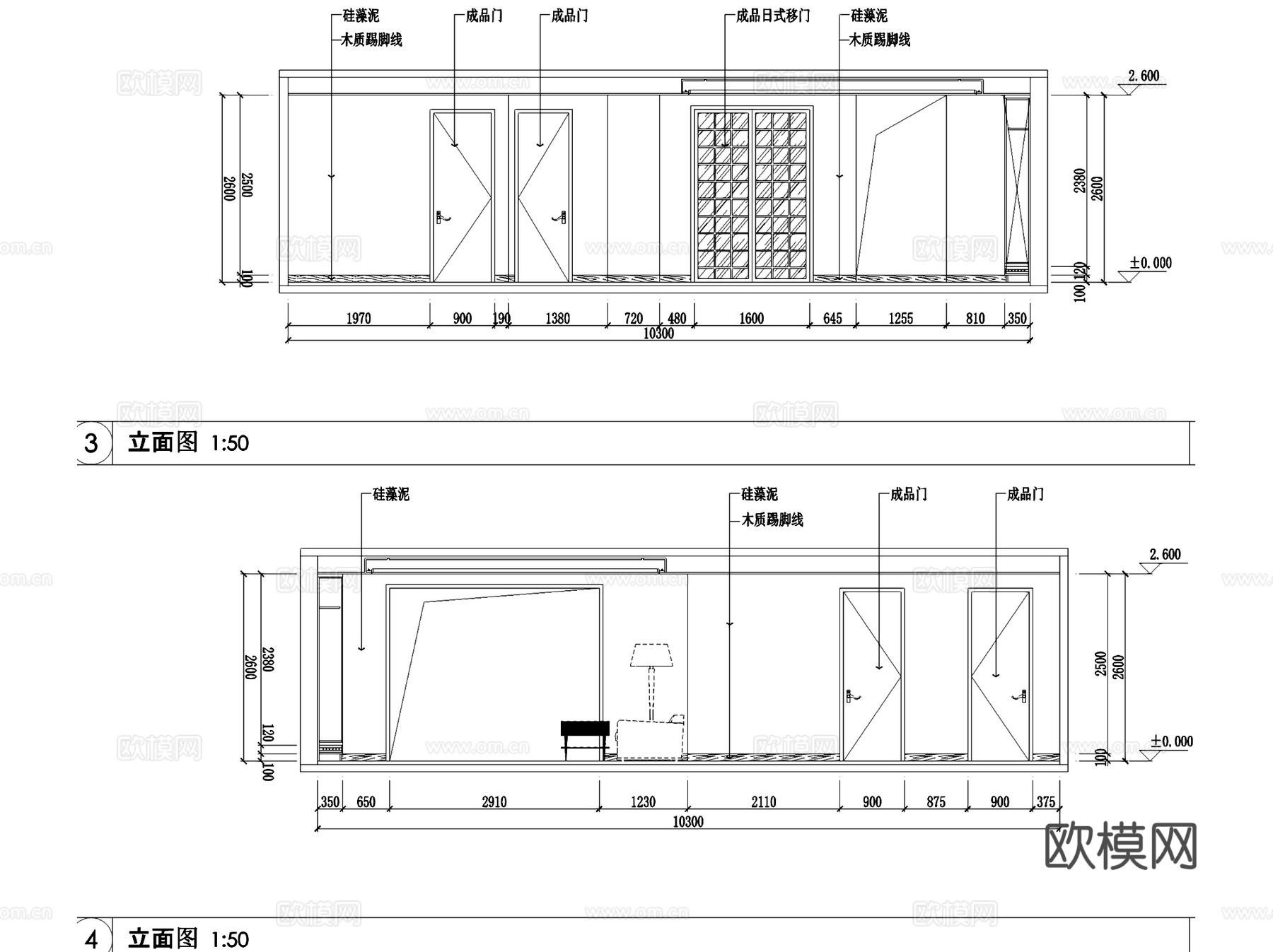 五室两厅三卫大平层室内家装CAD施工图cad施工图