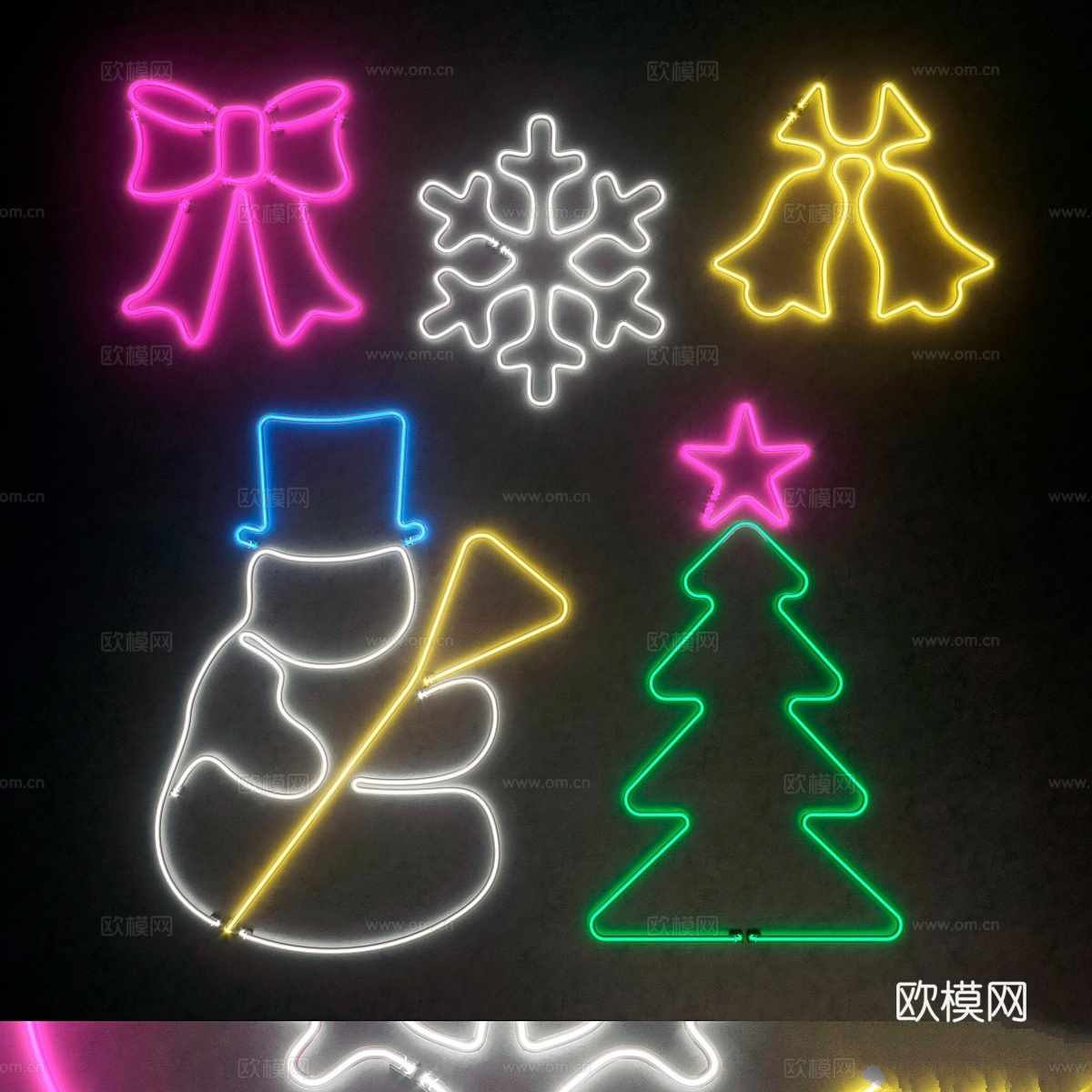 灯模块套装93霓虹灯3d模型下载