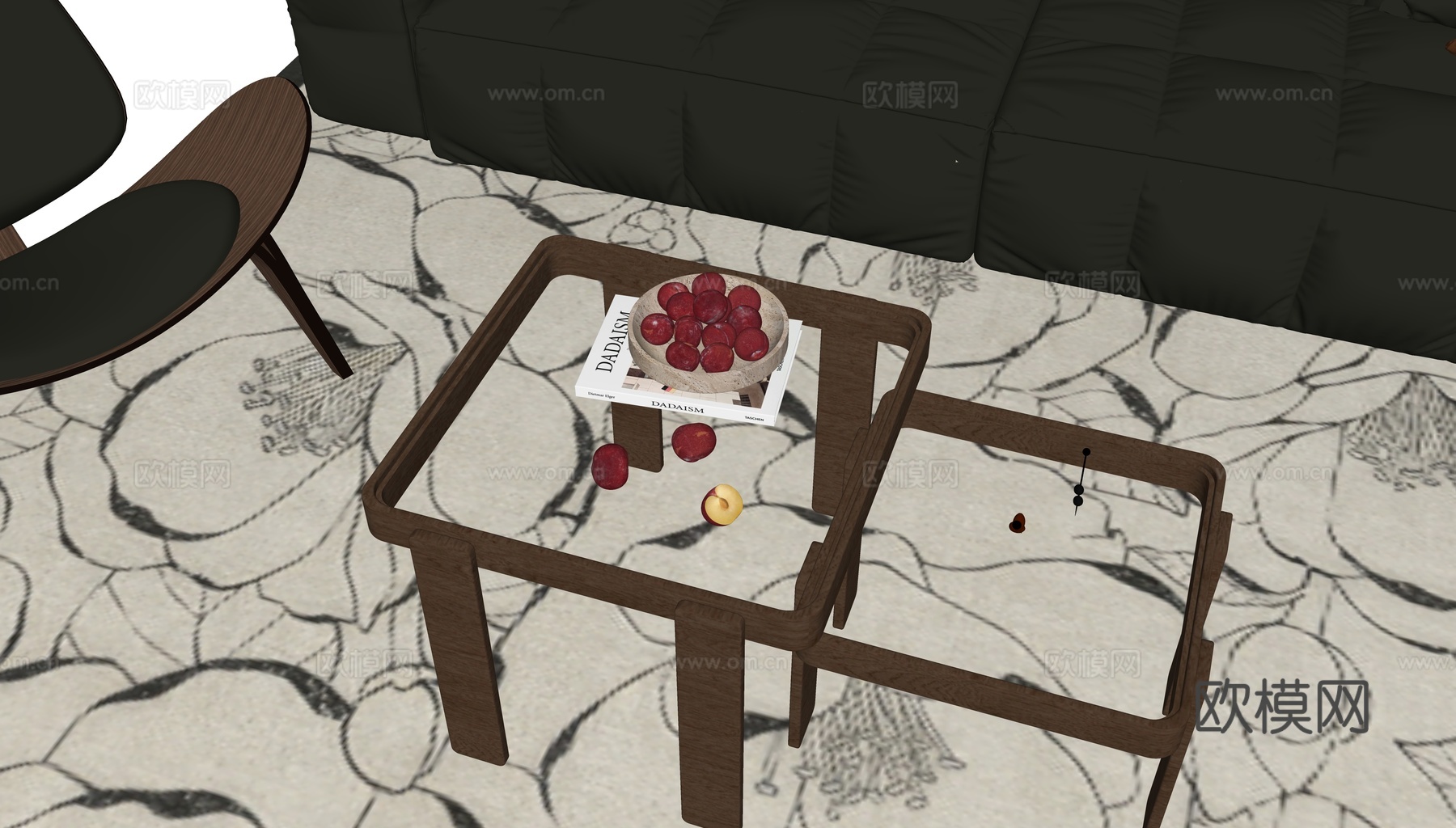 中古风茶几su模型