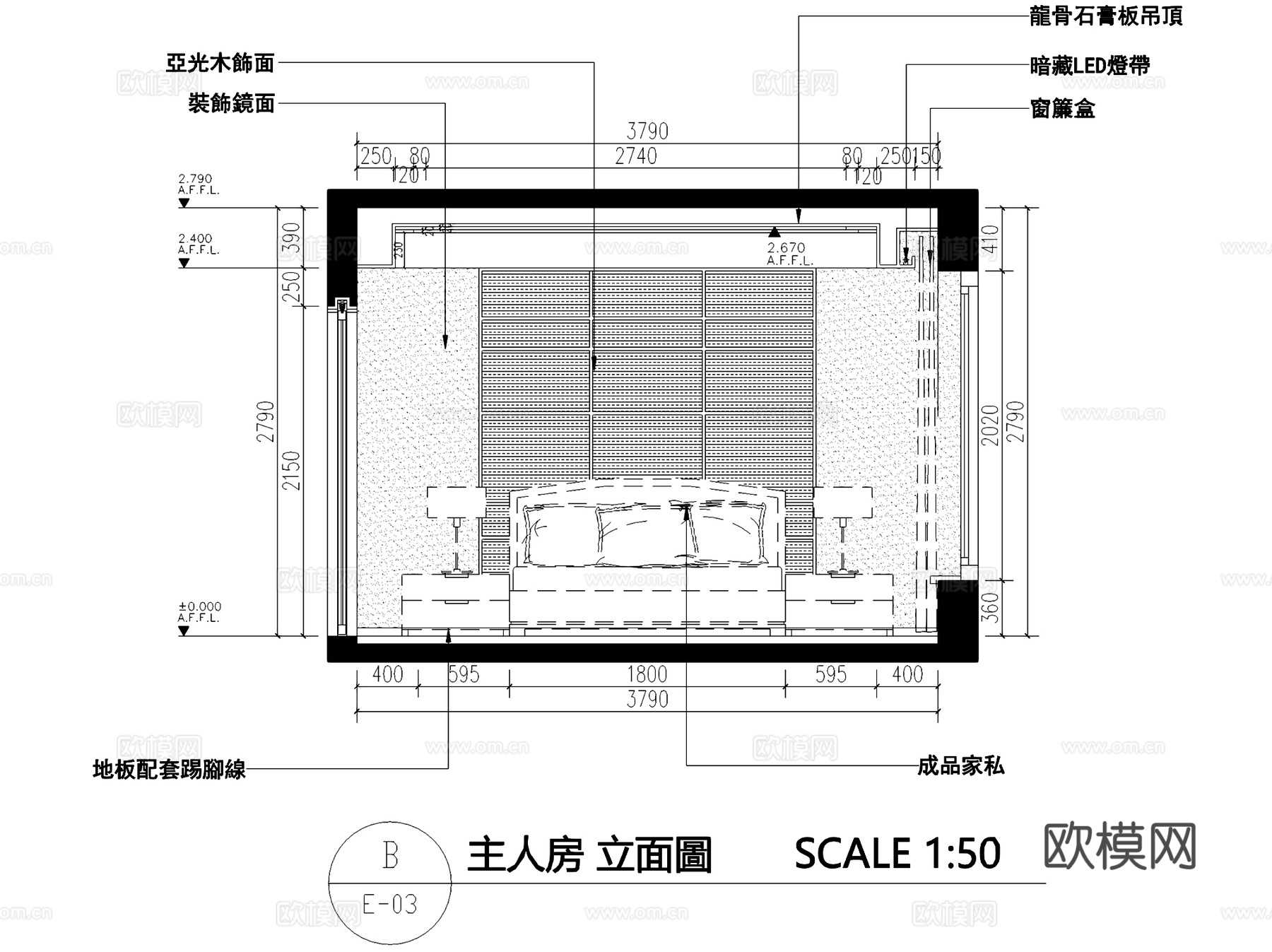 厦门北欧风三室两厅两卫私宅室内家装CAD施工图cad施工图