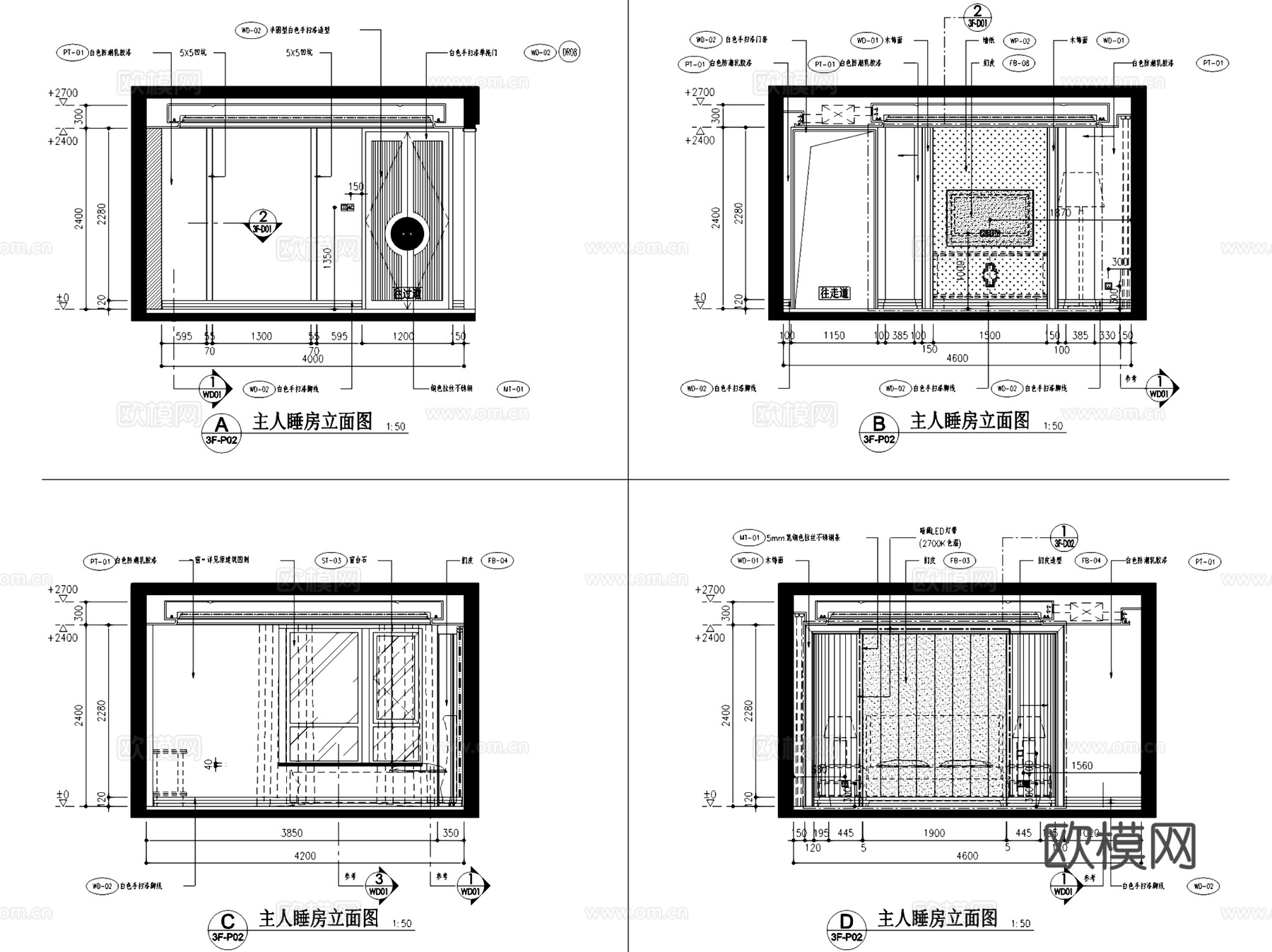 新力铂园叠墅上叠户型室内家装CAD施工图整套cad施工图