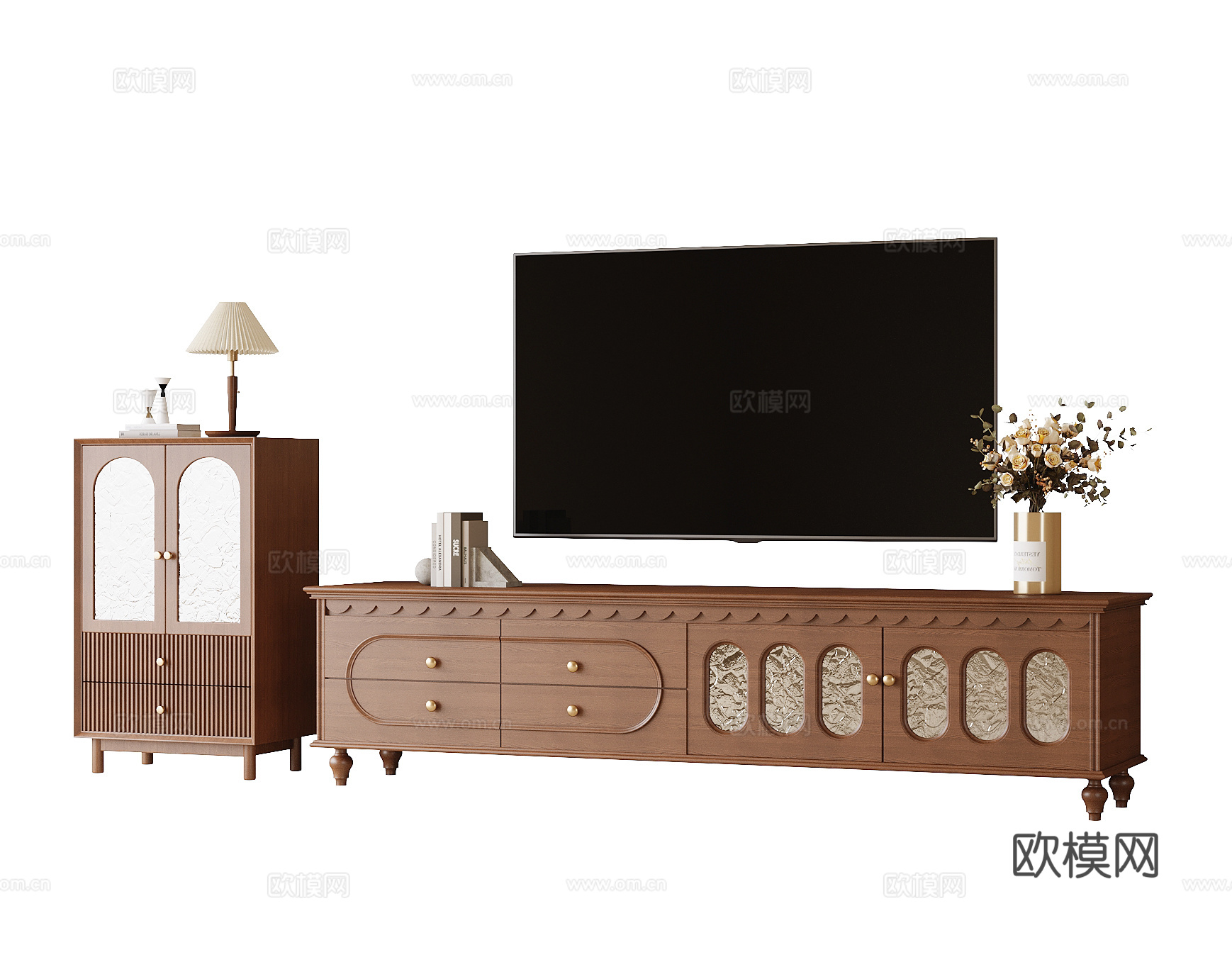 现代电视柜 边柜su模型