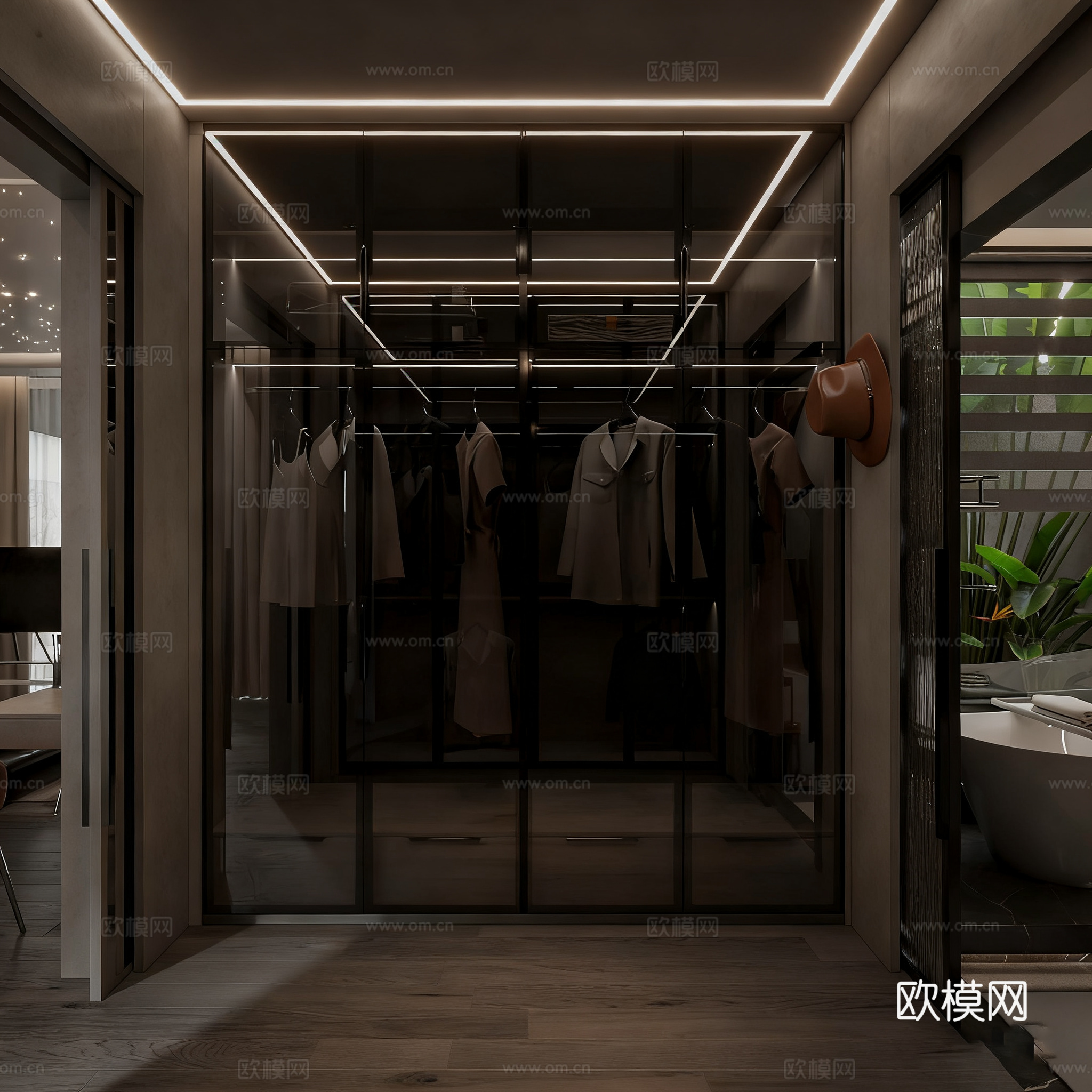 现代风格全屋 星空顶 酒店套房su模型