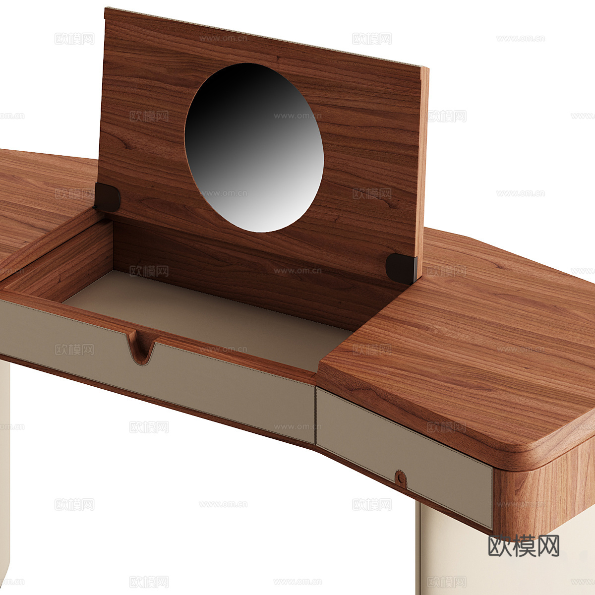 新中式轻奢 Porada Moty 写字台 梳妆台3d模型下载（渲染图2）