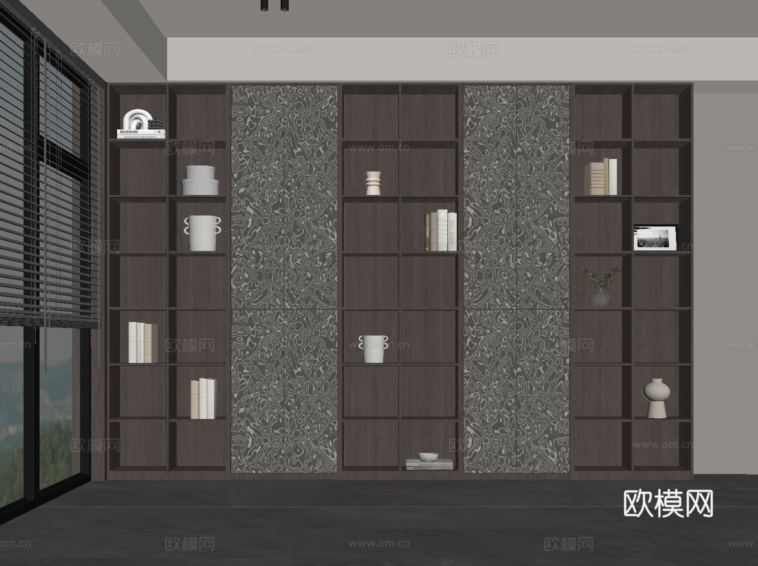 意式书柜 置物柜su模型