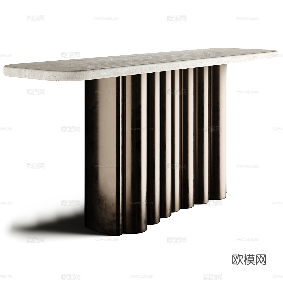 现代意式轻奢大理石端景台 玄关桌3d模型下载（渲染图2）