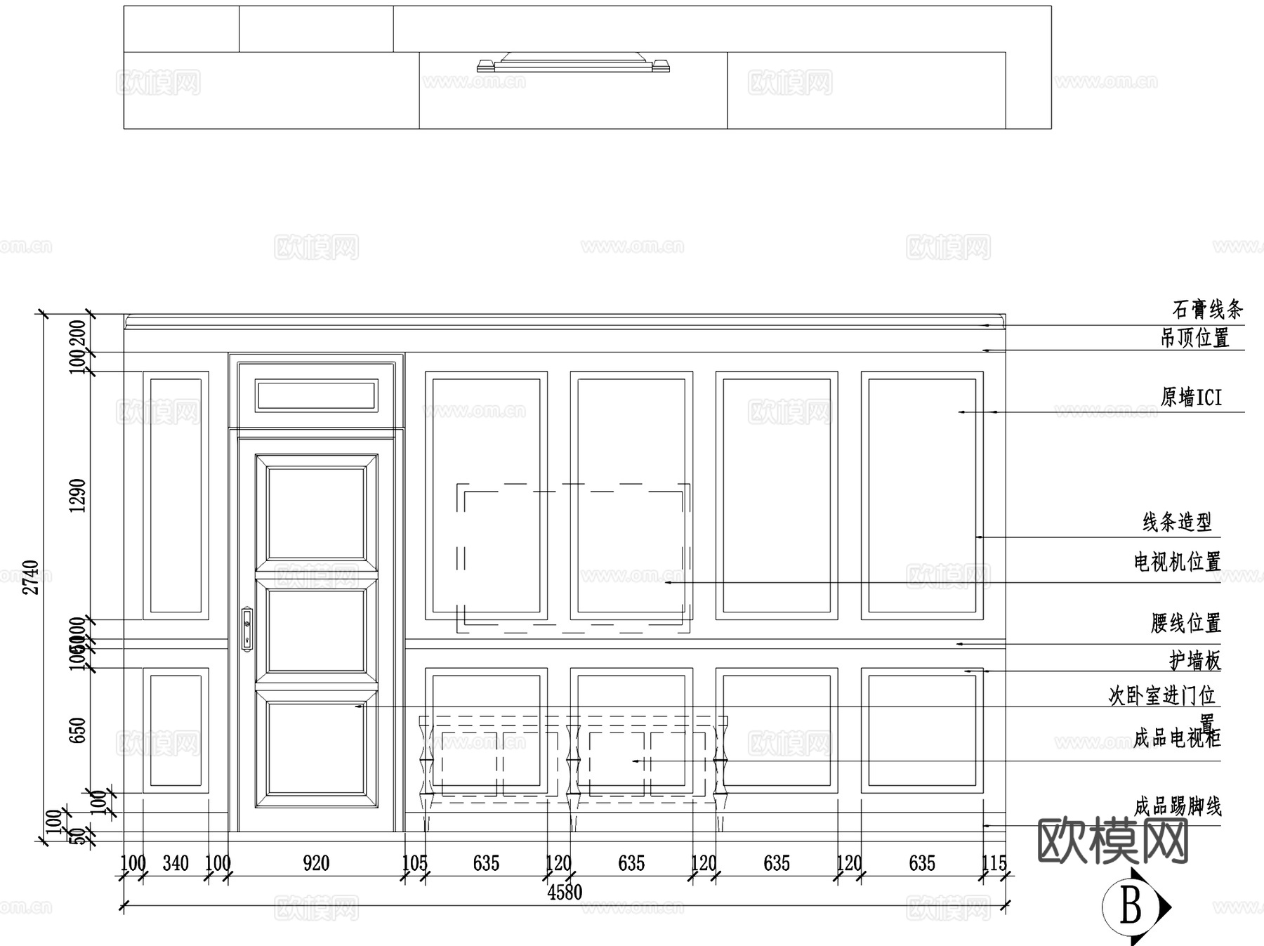橘郡7#1604美式三室两厅两卫室内家装CAD施工图cad施工图