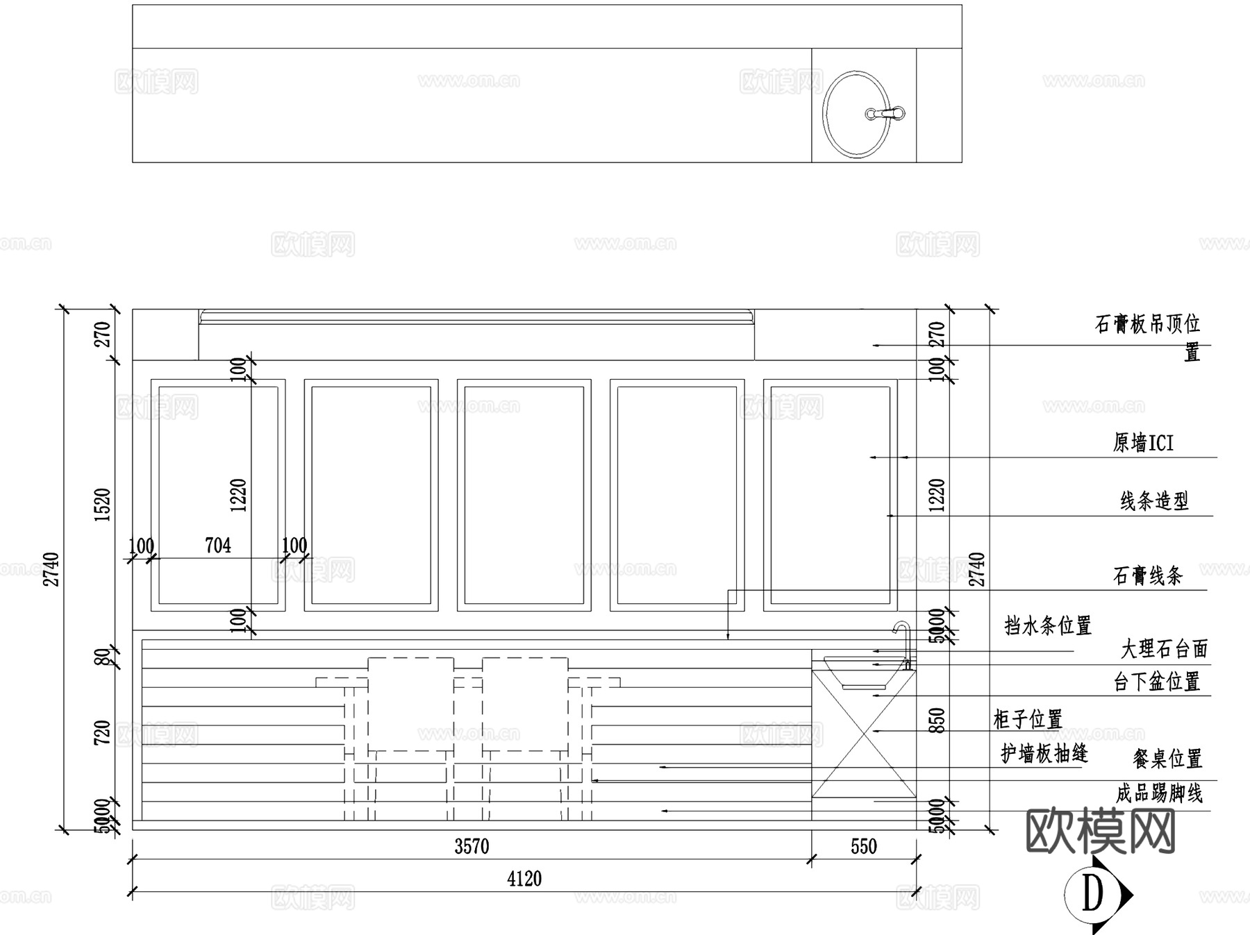 橘郡7#1604美式三室两厅两卫室内家装CAD施工图cad施工图