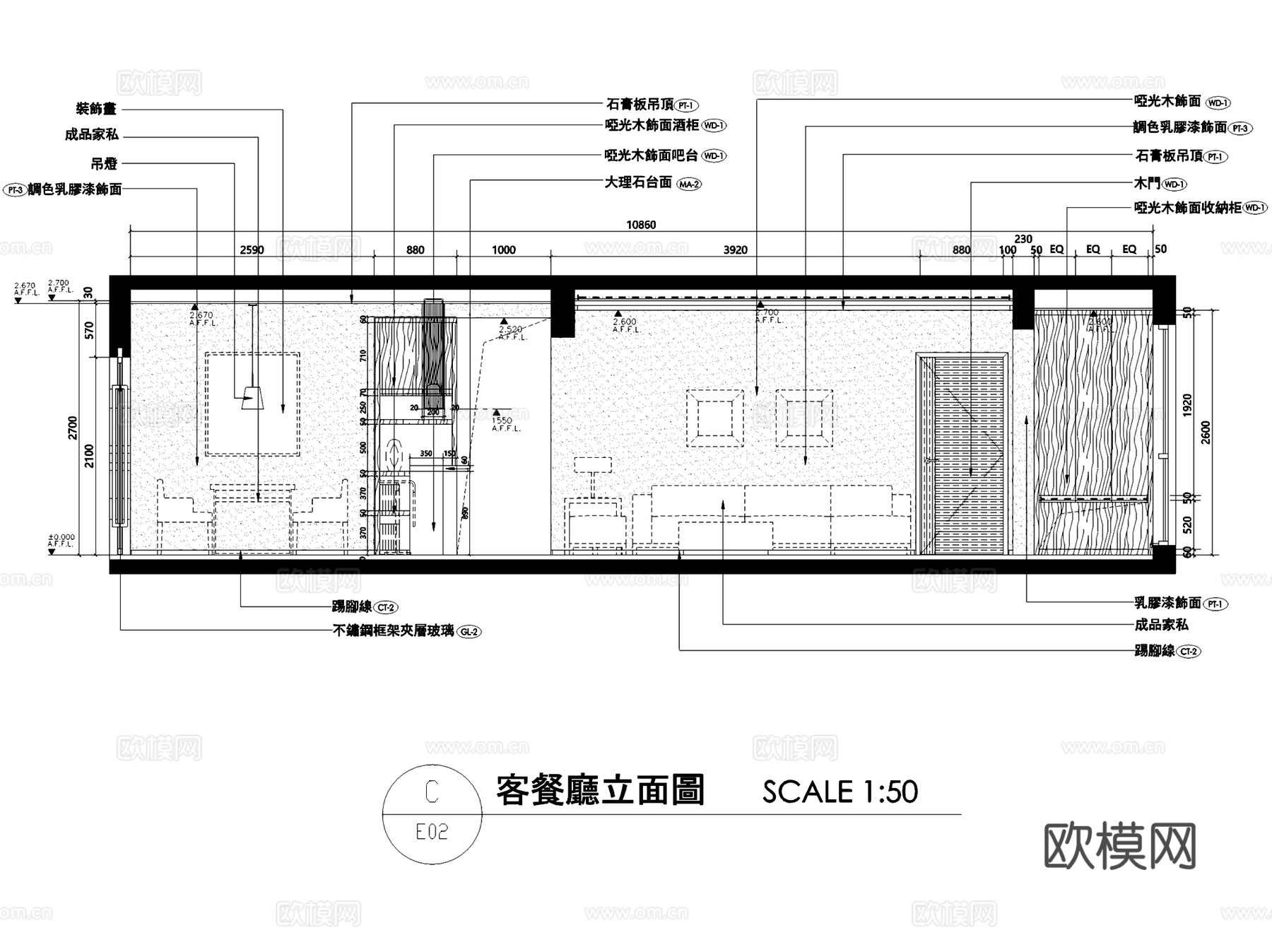 现代简约四室两厅两卫私宅室内家装CAD施工图cad施工图