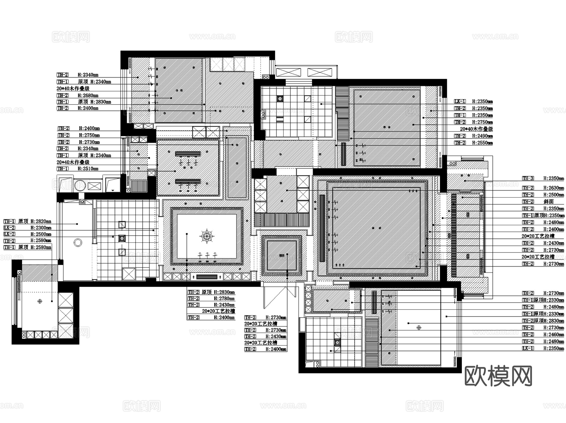 建发国宾府1#2003新中式室内家装CAD施工图cad施工图