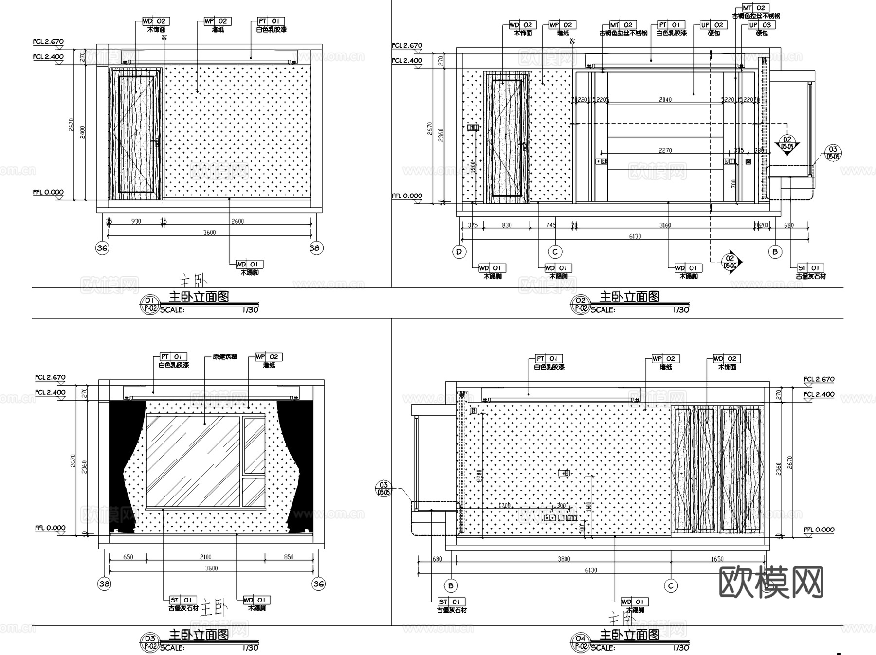 济南银盛泰·瑞公馆142户型四室两厅两卫室内家装CAD施工图cad施工图