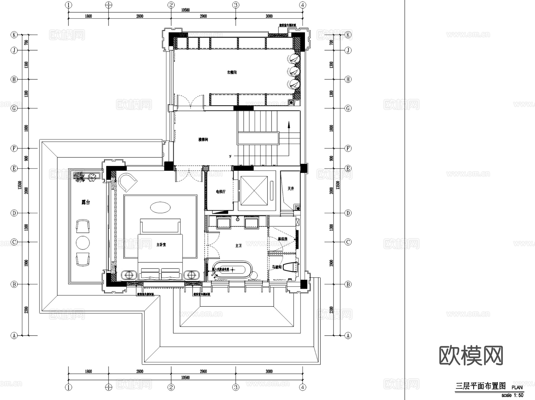 重庆金科九曲河独院端户样板房三层别墅室内家装CAD施工图整套cad施工图