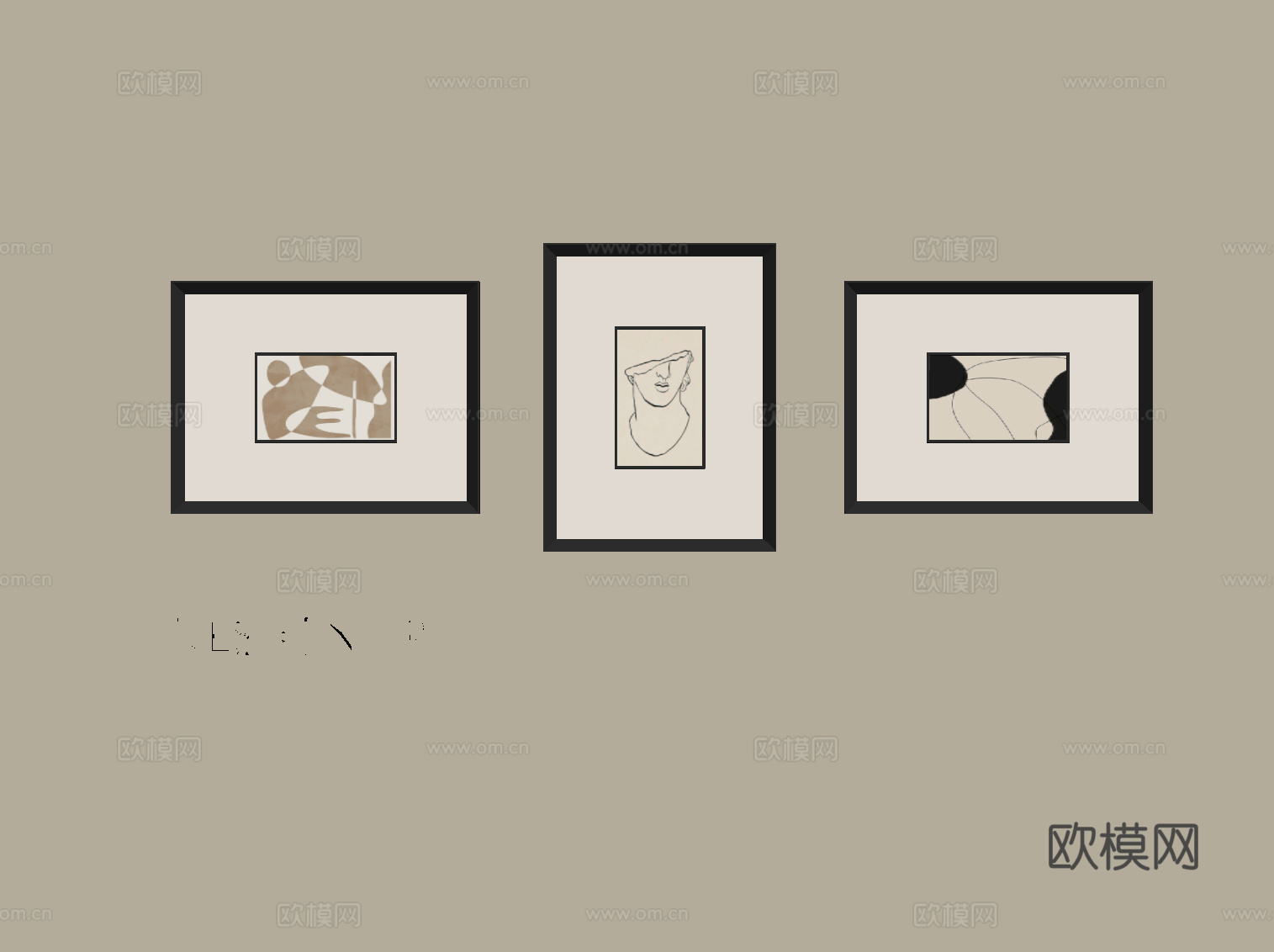 现代挂画 装饰画su模型