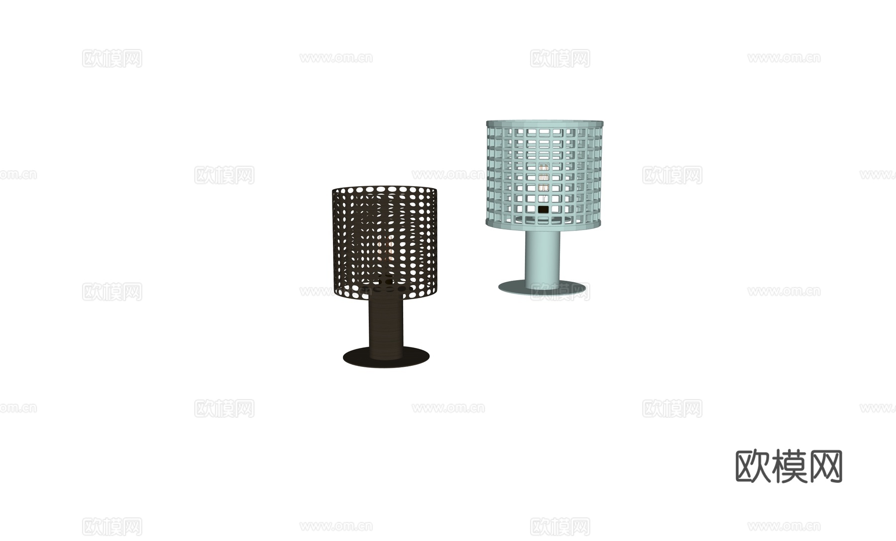 现代台灯su模型