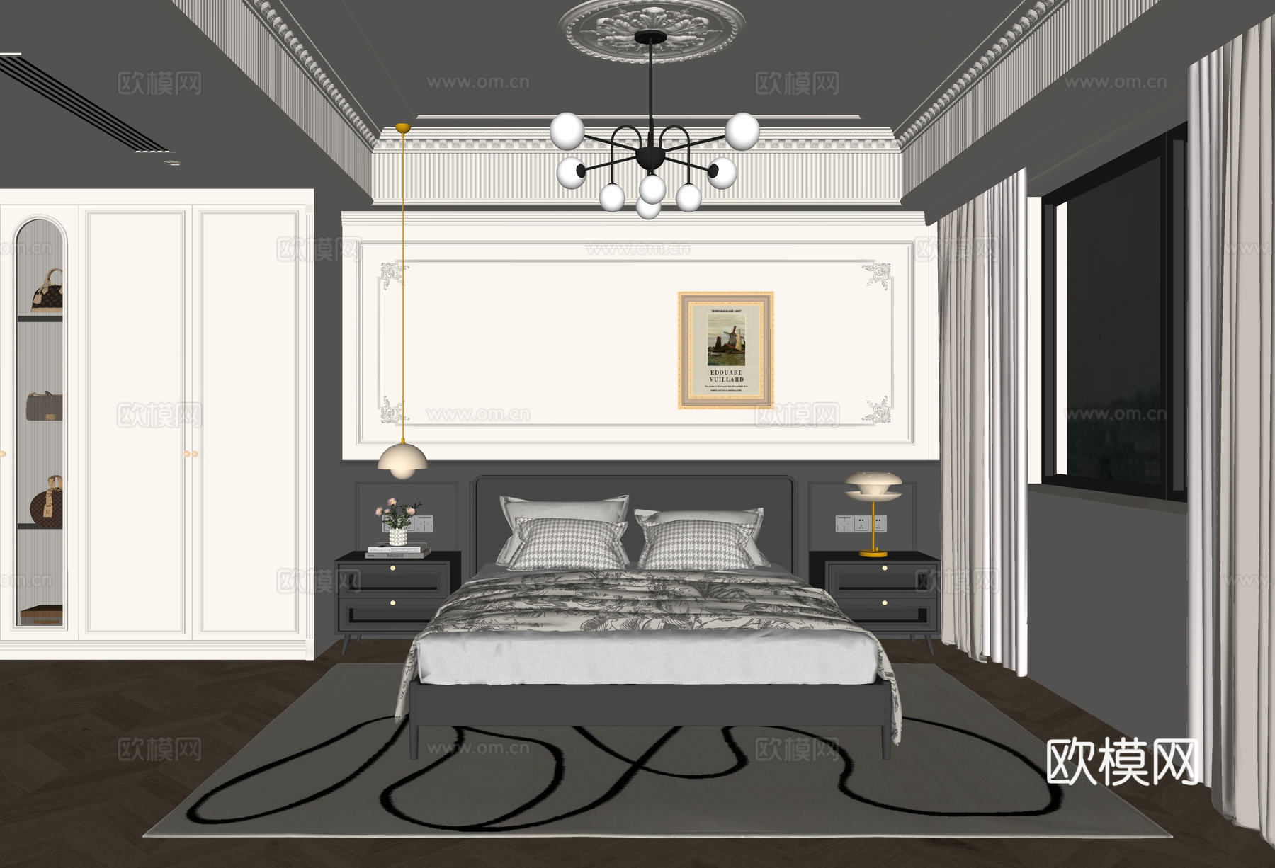 法式卧室su模型