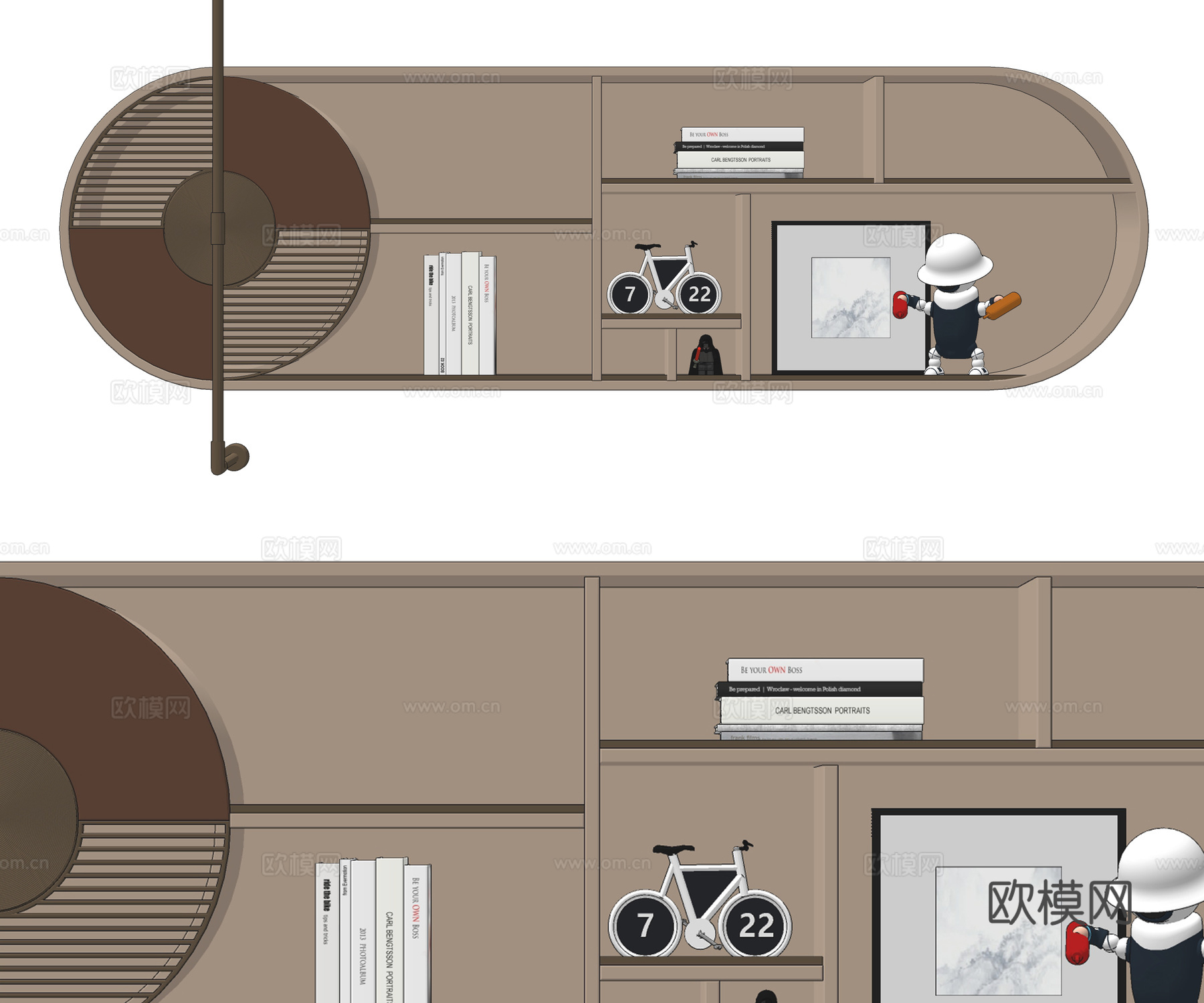 现代儿童壁柜 墙柜 装饰柜su模型