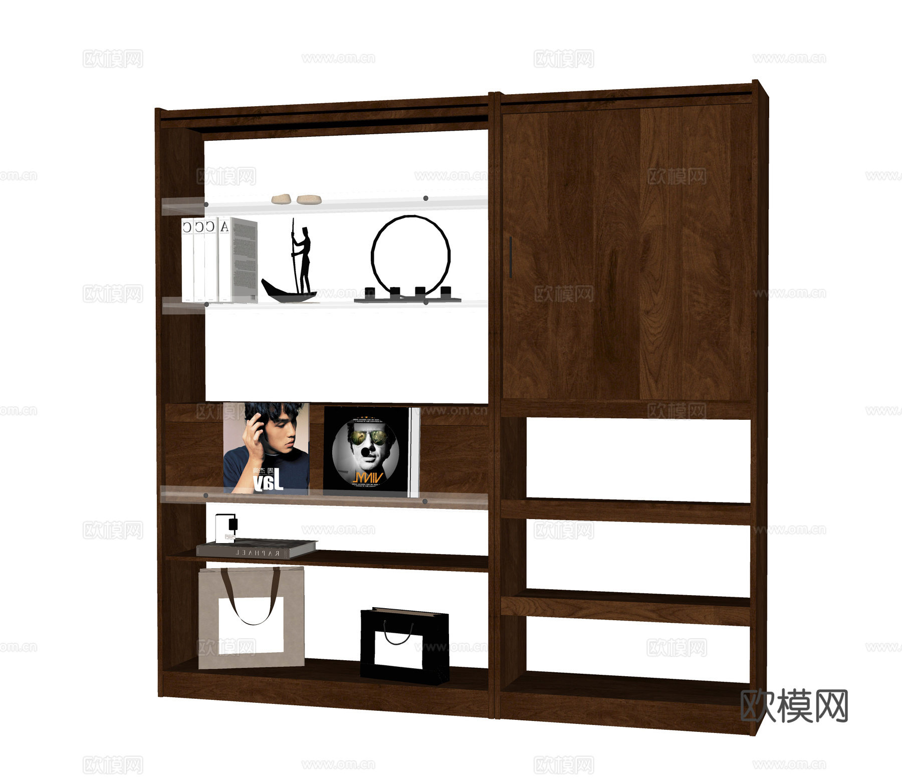 现代书架 装饰架 置物架su模型