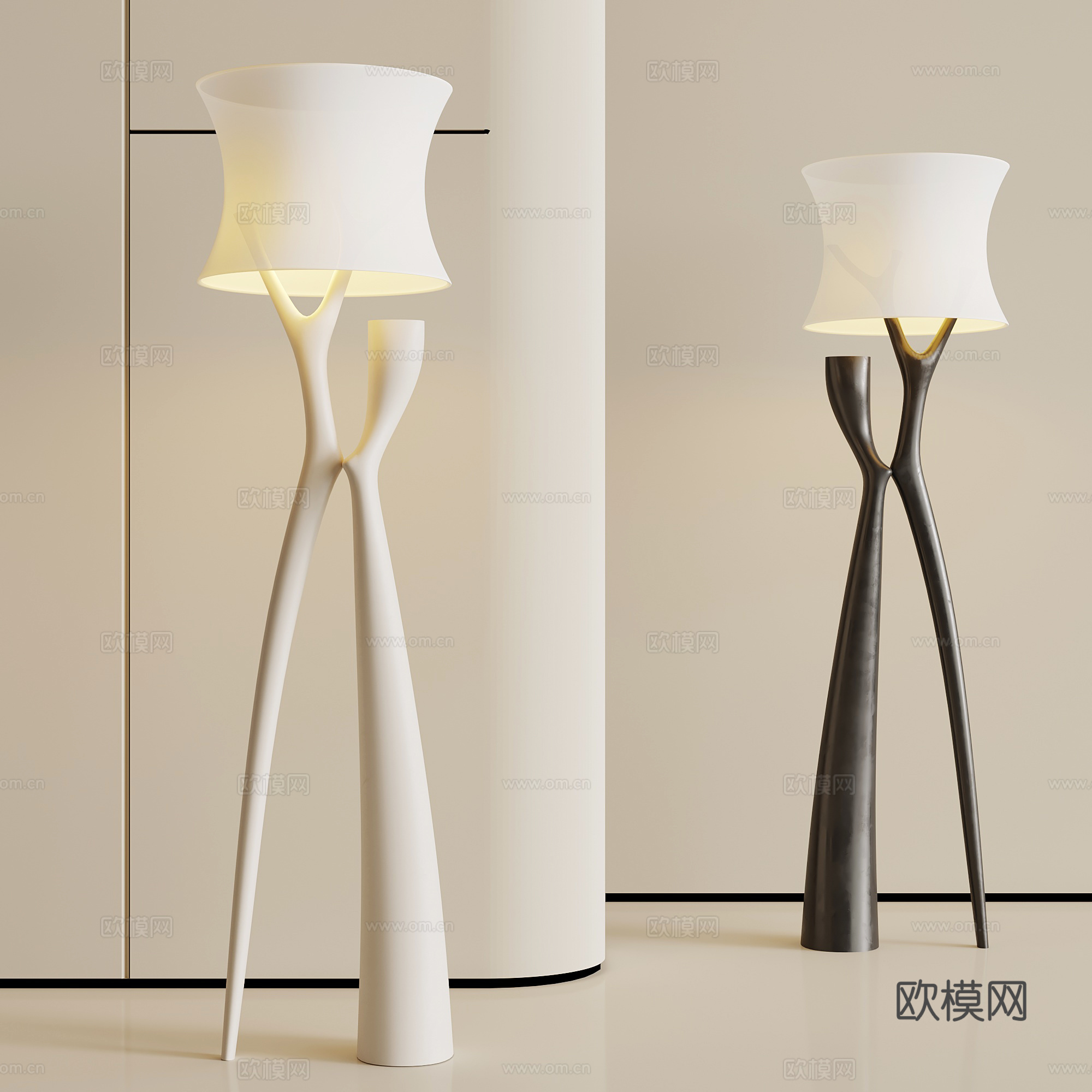 现代落地灯su模型