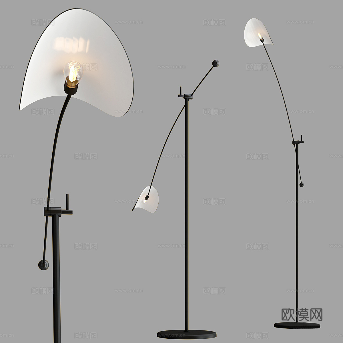 现代极简 Funambule 落地灯3d模型下载（渲染图2）