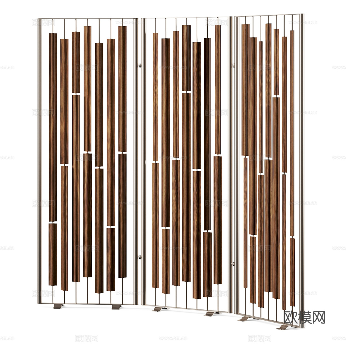 现代墙饰艺术金属屏风隔断3d模型下载（渲染图2）