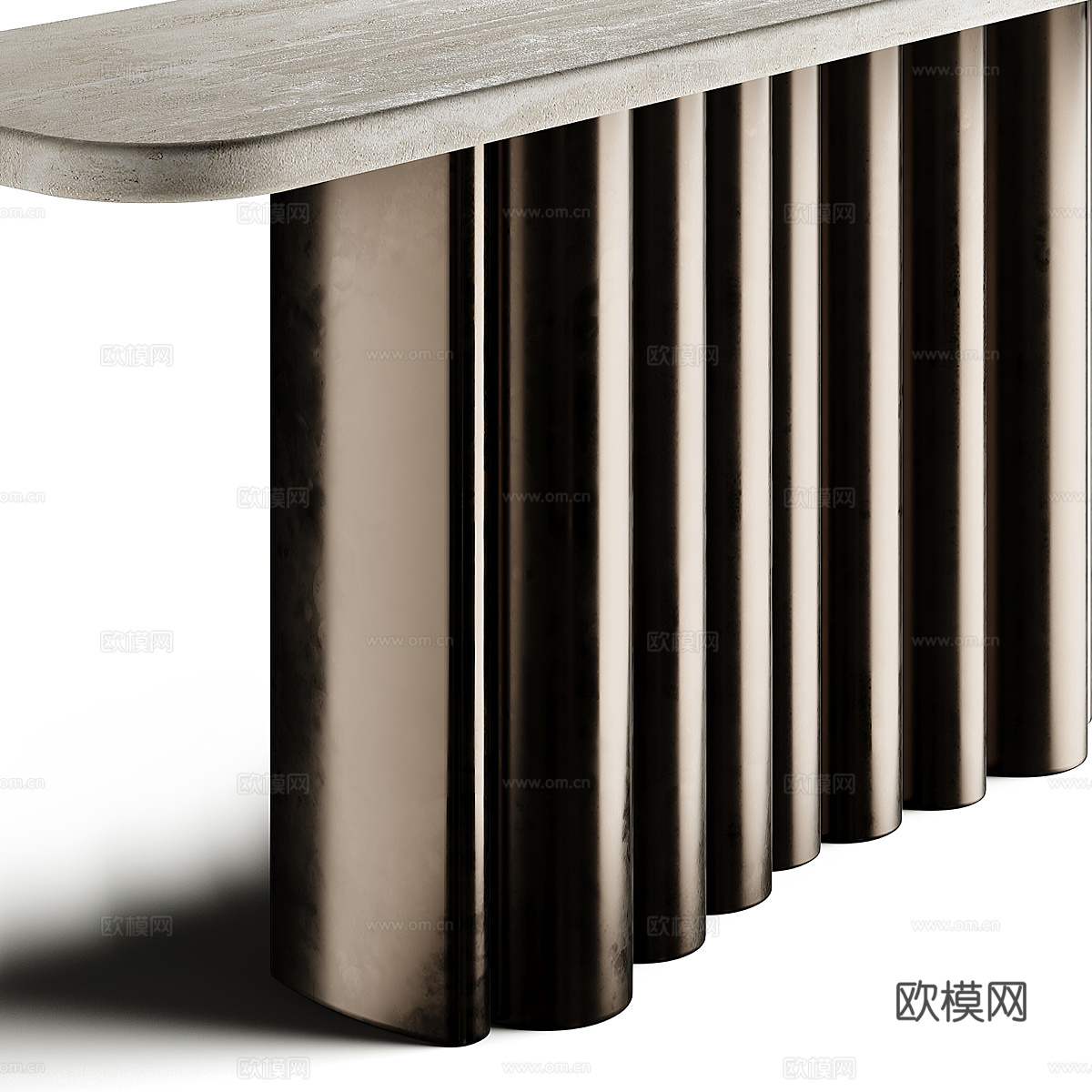 现代意式轻奢大理石端景台 玄关桌3d模型下载（渲染图6）