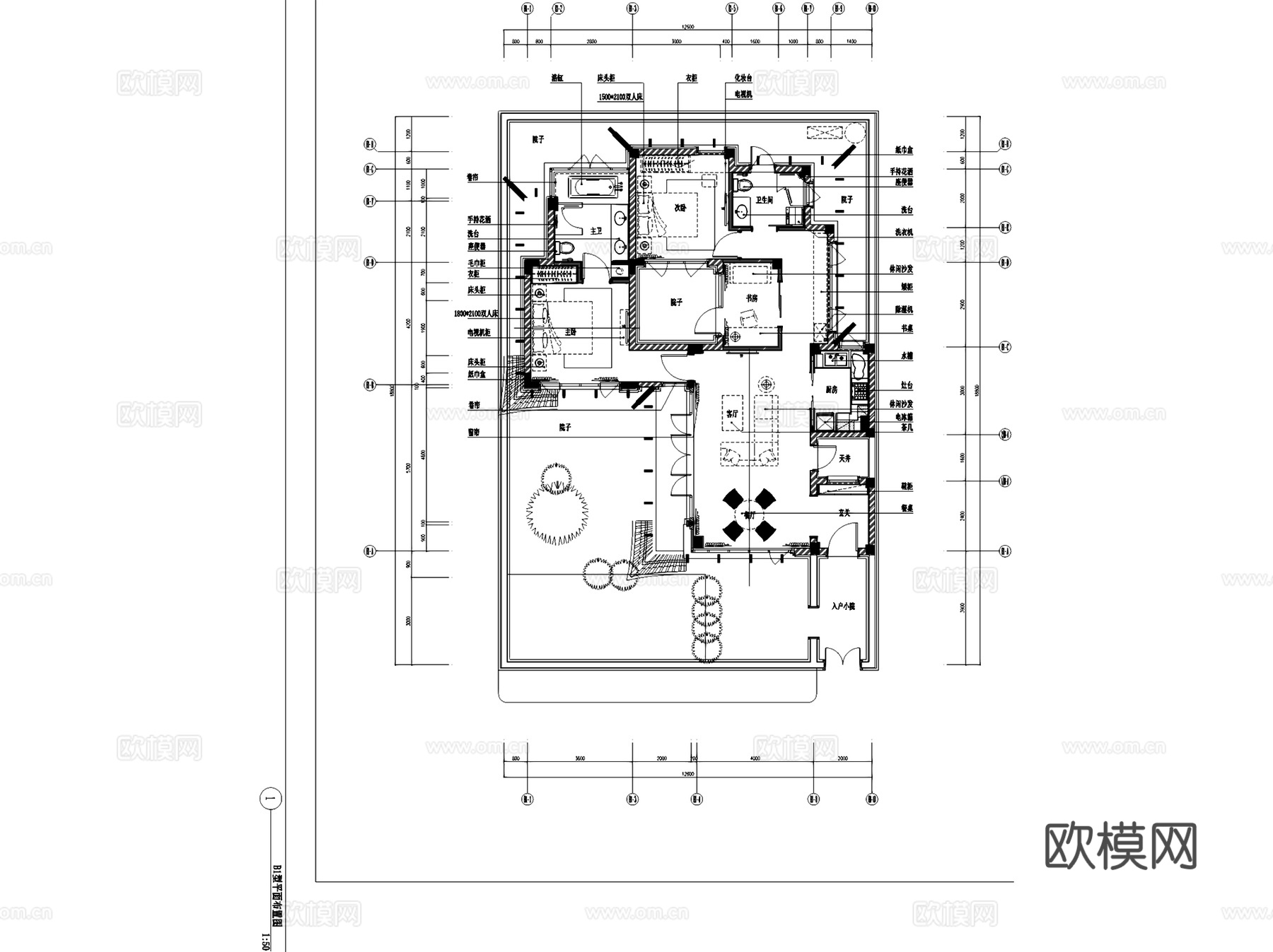 绿城桃李春风各户型样板间室内家装CAD施工图集 7套cad施工图