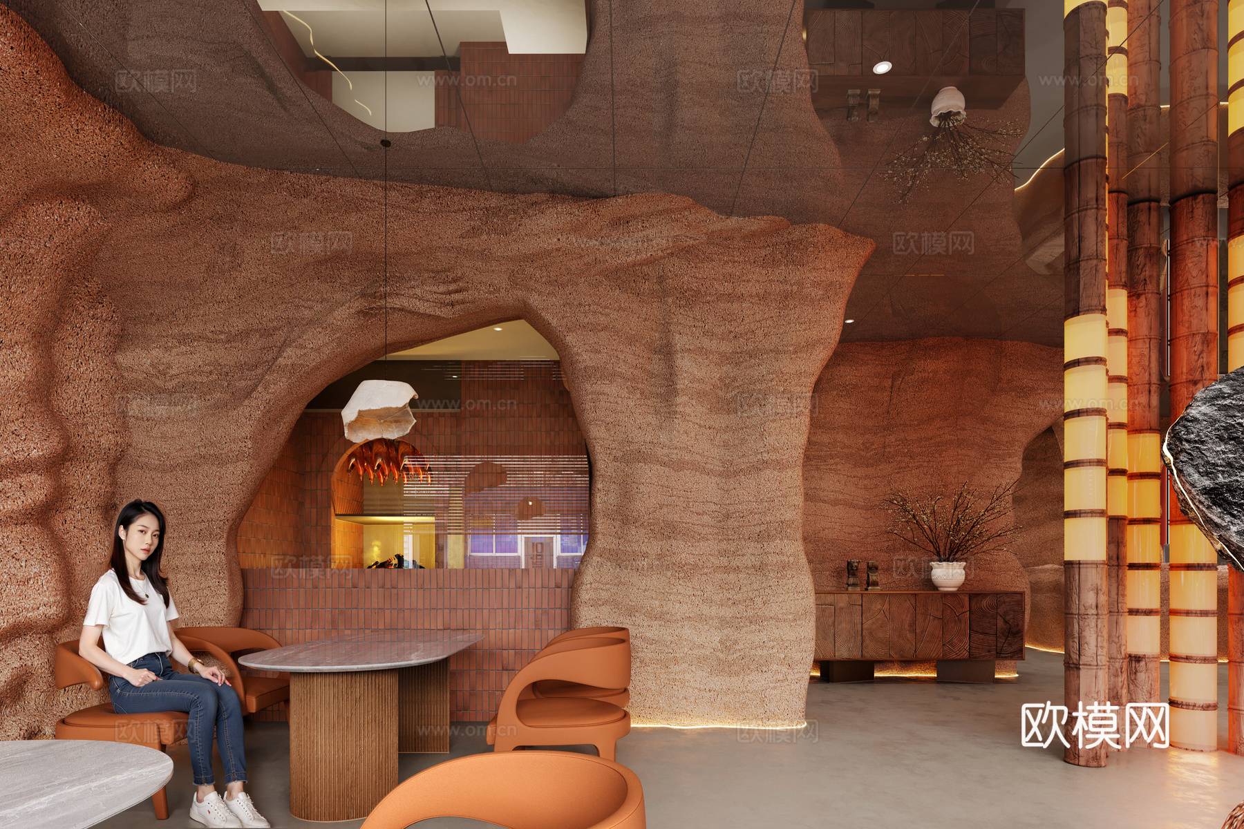 岩洞咖啡厅3d模型下载（渲染图5）